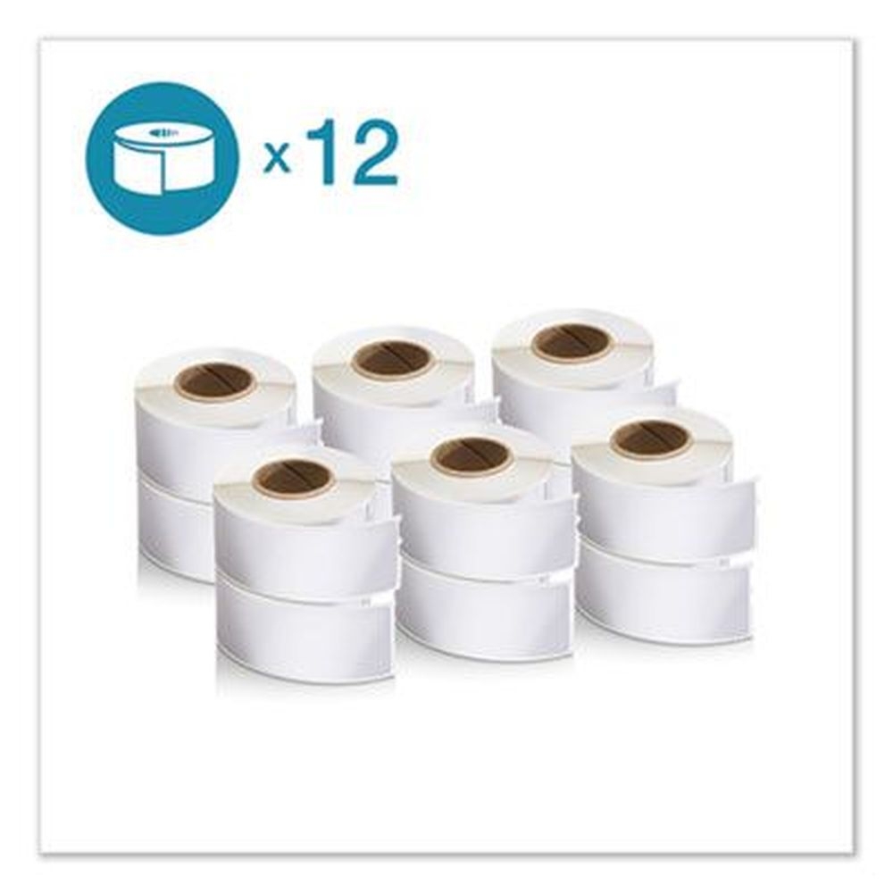 Dymo LabelWriter White Address Labels, 1.13 x 3.5 inch - 350 per roll -- 12 rolls per pack
