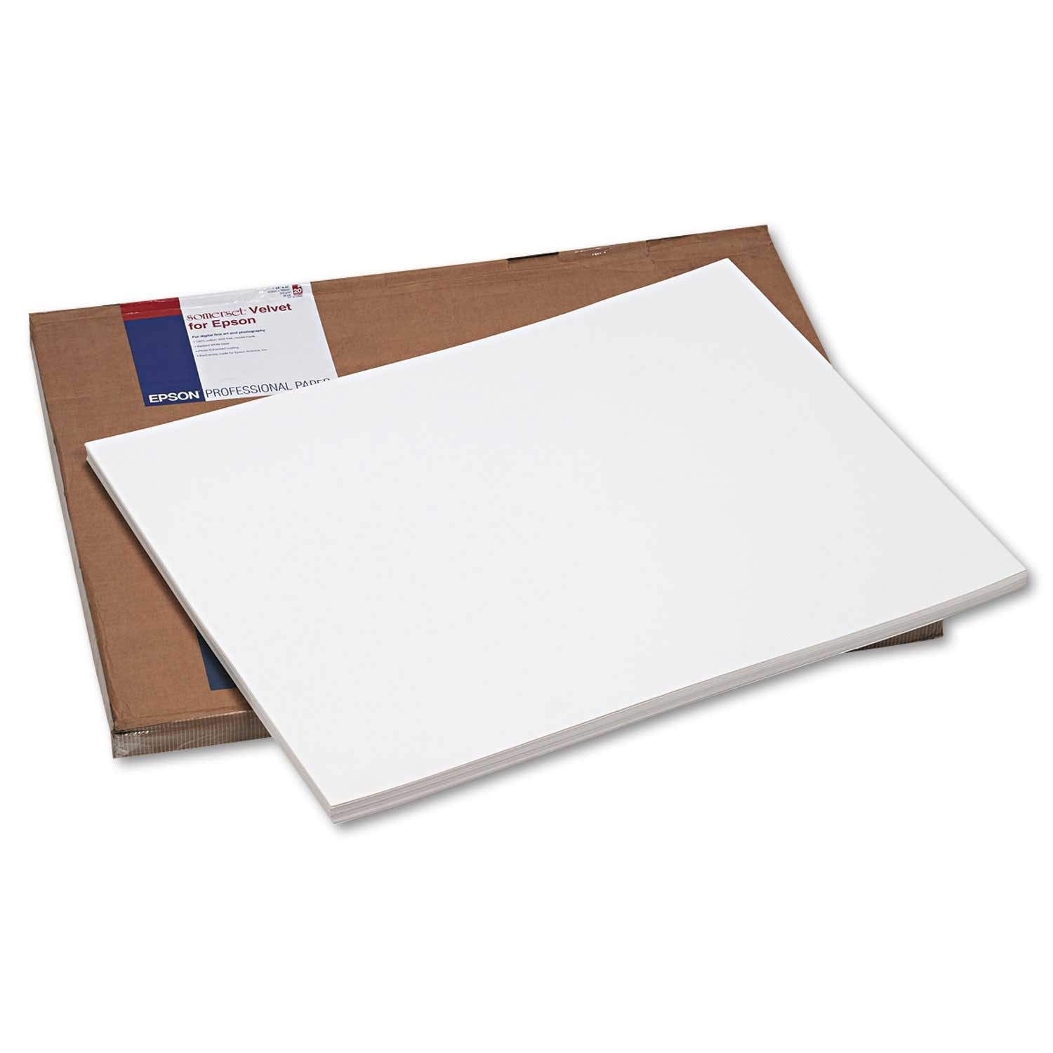Epson White Somerset Velvet Fine Art Paper, 24 x 30 inch - 20 sheets per pack