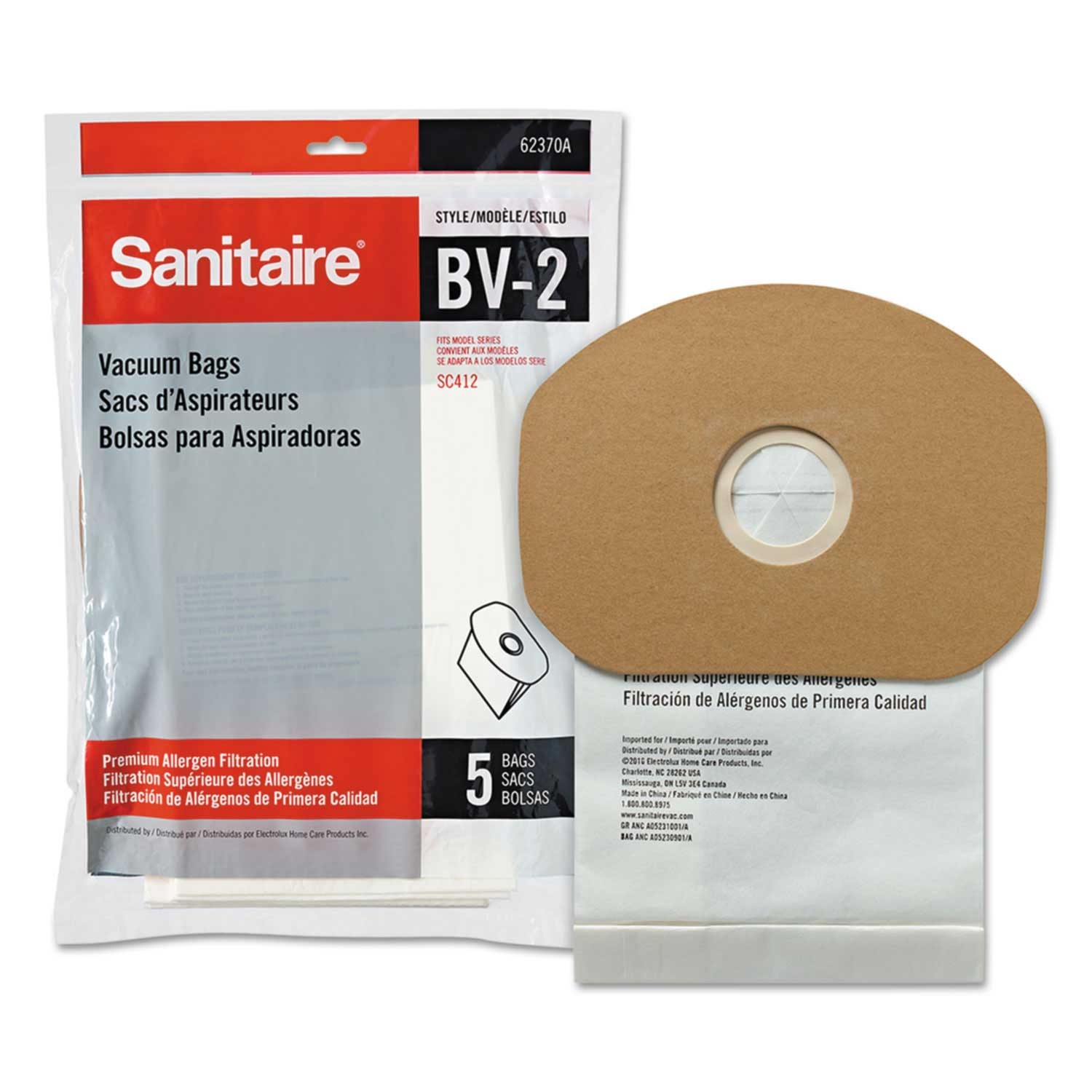Bissell Sanitaire BV-2 Premium Paper Disposable Bag for Commercial Backpack Vacuum, 5 per pack -- 10 packs per case