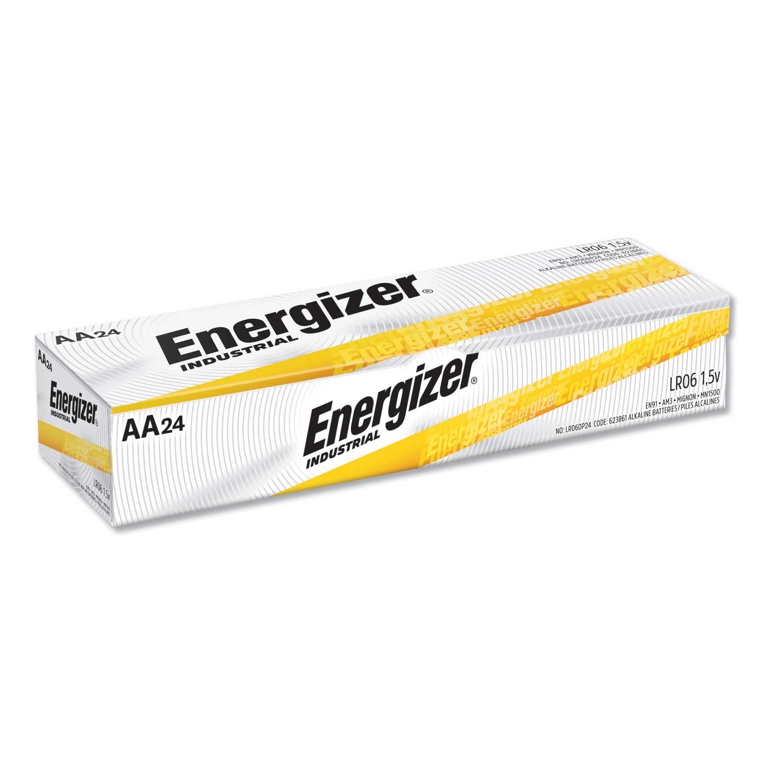Energizer Industrial 1.5 Volt Alkaline AA Battery - 24 per box -- 1 box per case