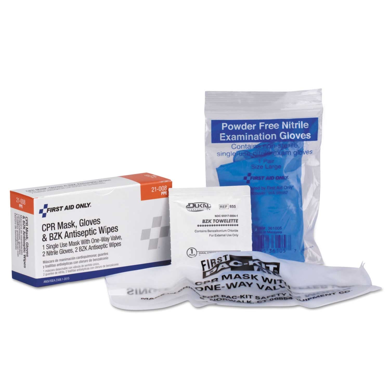 First Aid Only CPR Mask with Gloves and Wipes -- 1 kit