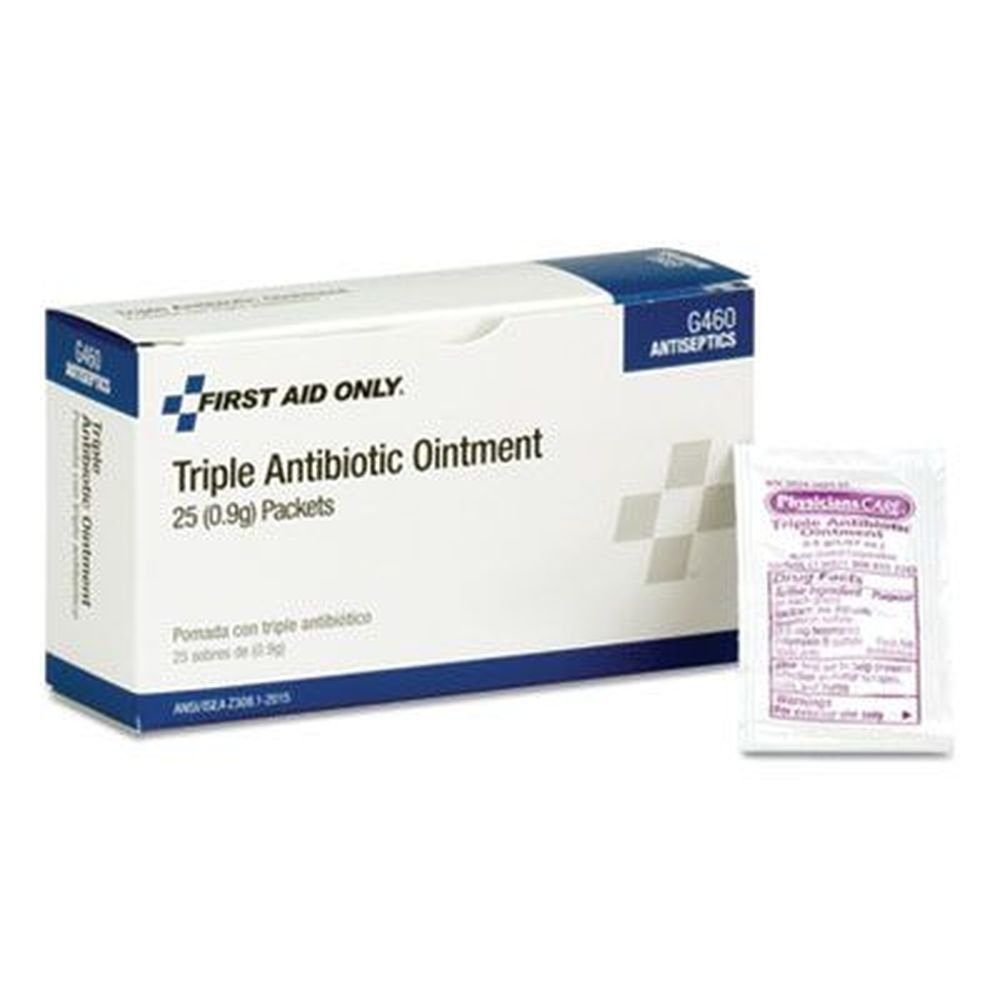 First Aid Only Triple Antibiotic Ointment, 0.03 Ounce Packet -- 25 per box