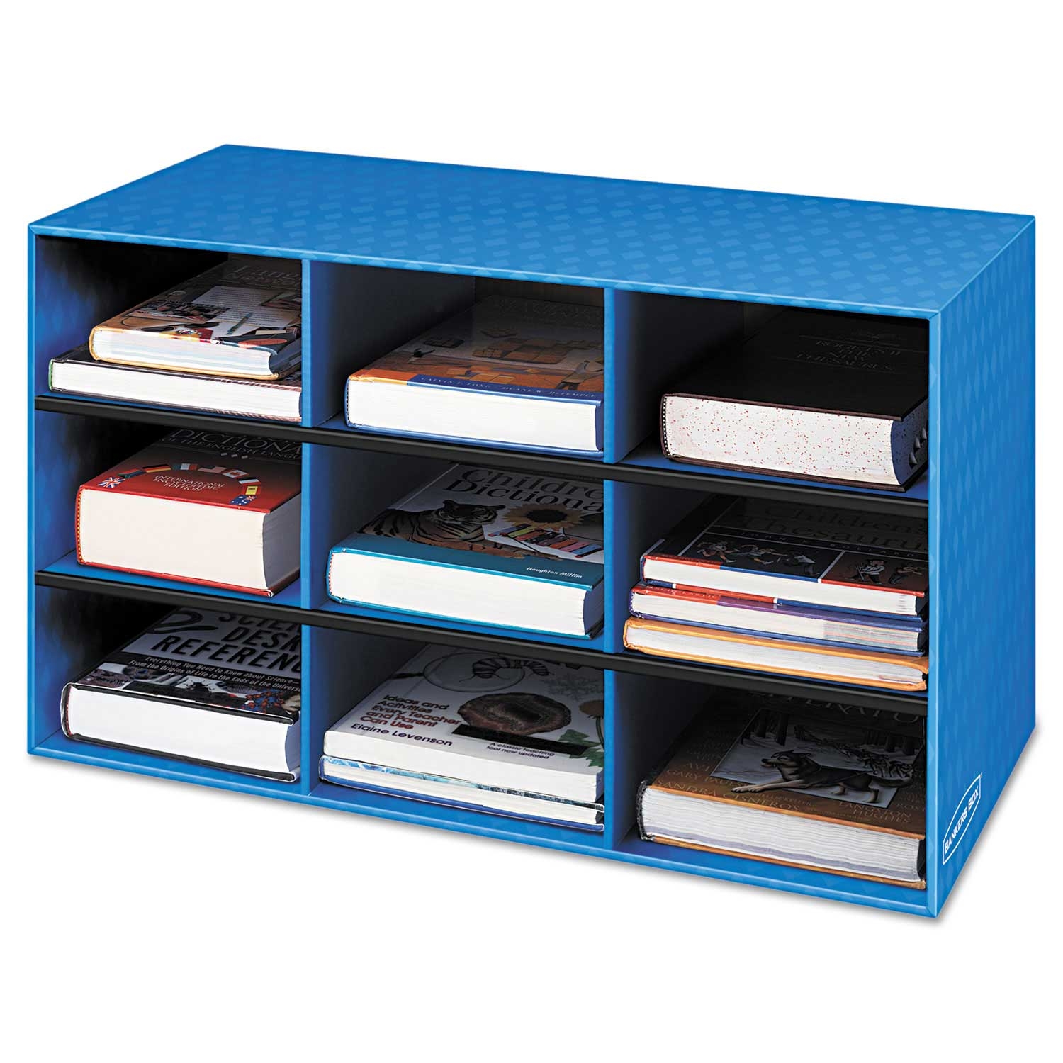 Fellowes Blue 9 Compartments Classroom Literature Sorter, 28 1/4 x 13 x 16 inch