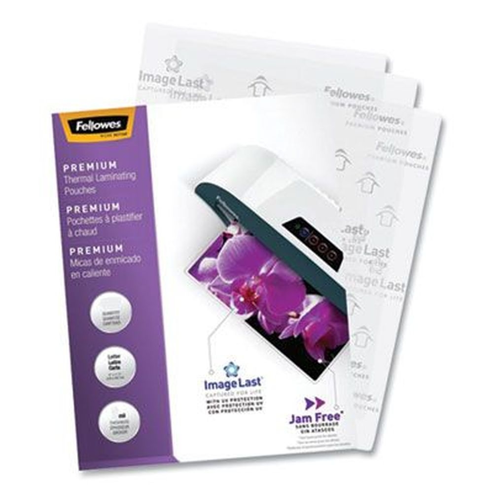 Fellowes Gloss Clear 5 Mil Imagelast Laminating Pouch with UV Protection, 9 x 11.5 inch -- 60 per pack