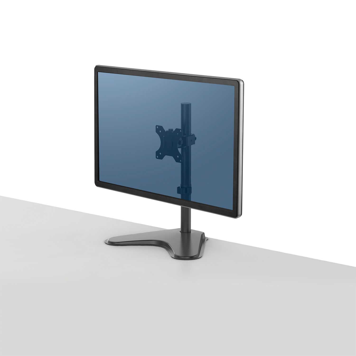 Fellowes Black Professional Series Single Freestanding Monitor Arm for 32 inch Monitors, 11 x 15.4 x 18.3 inch