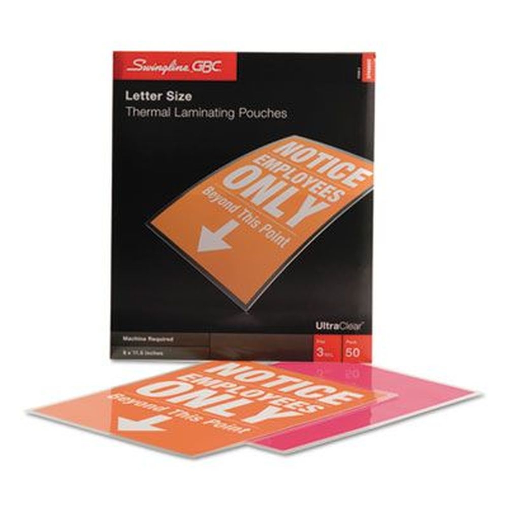 GBC Gloss Clear 3 Mil Ultraclear Thermal Laminating Pouch, 9 x 11.5 inch -- 50 per box