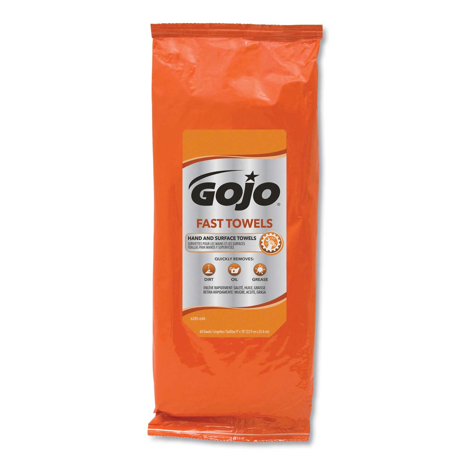 Gojo Fast Towels Blue Hand Cleaning Towel - 60 count per pack -- 6 packs per case