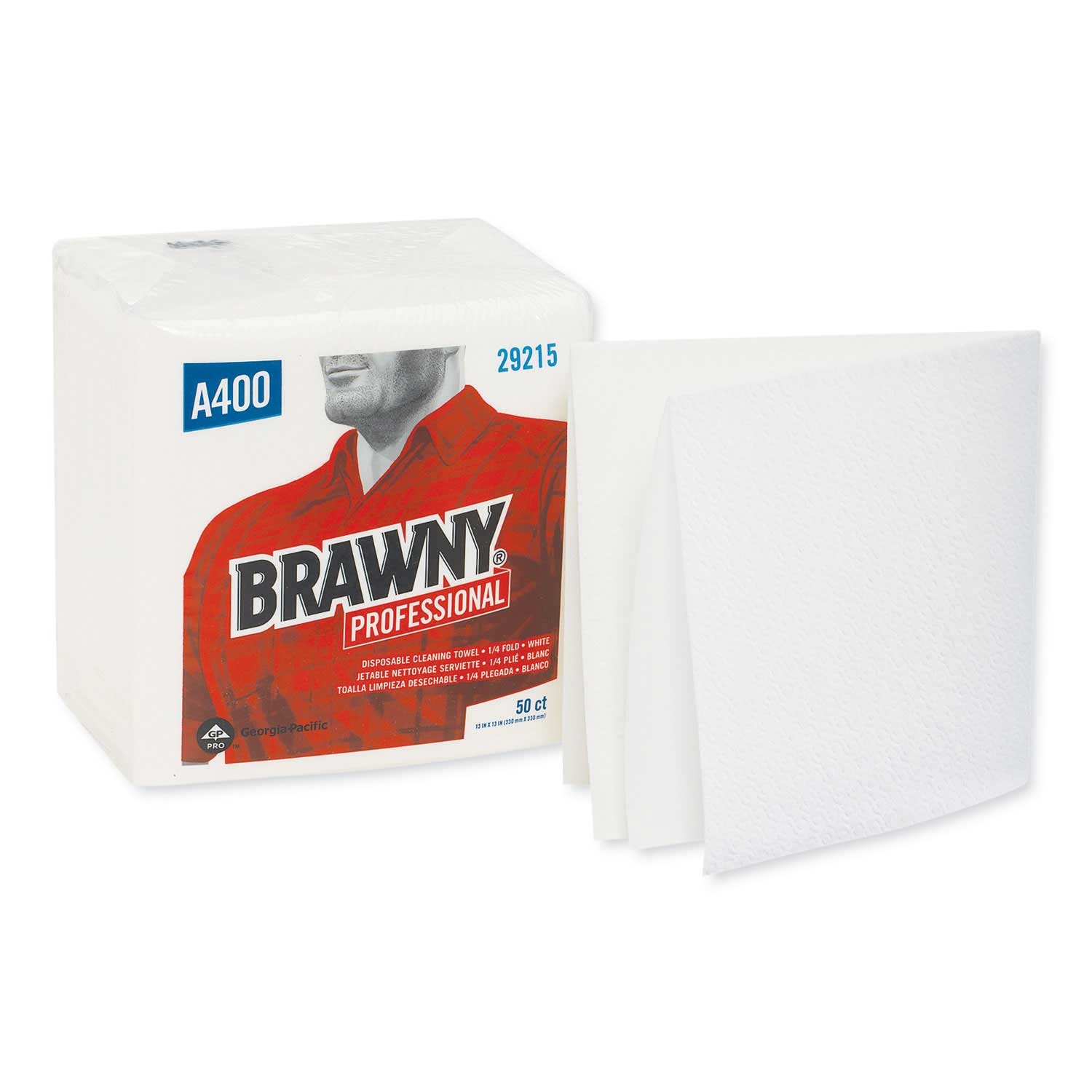 Georgia Pacific Professional Medium Duty Airlaid 1/4-Fold Wipe, 13 x 13 inch - 50 per pack -- 16 packs per case