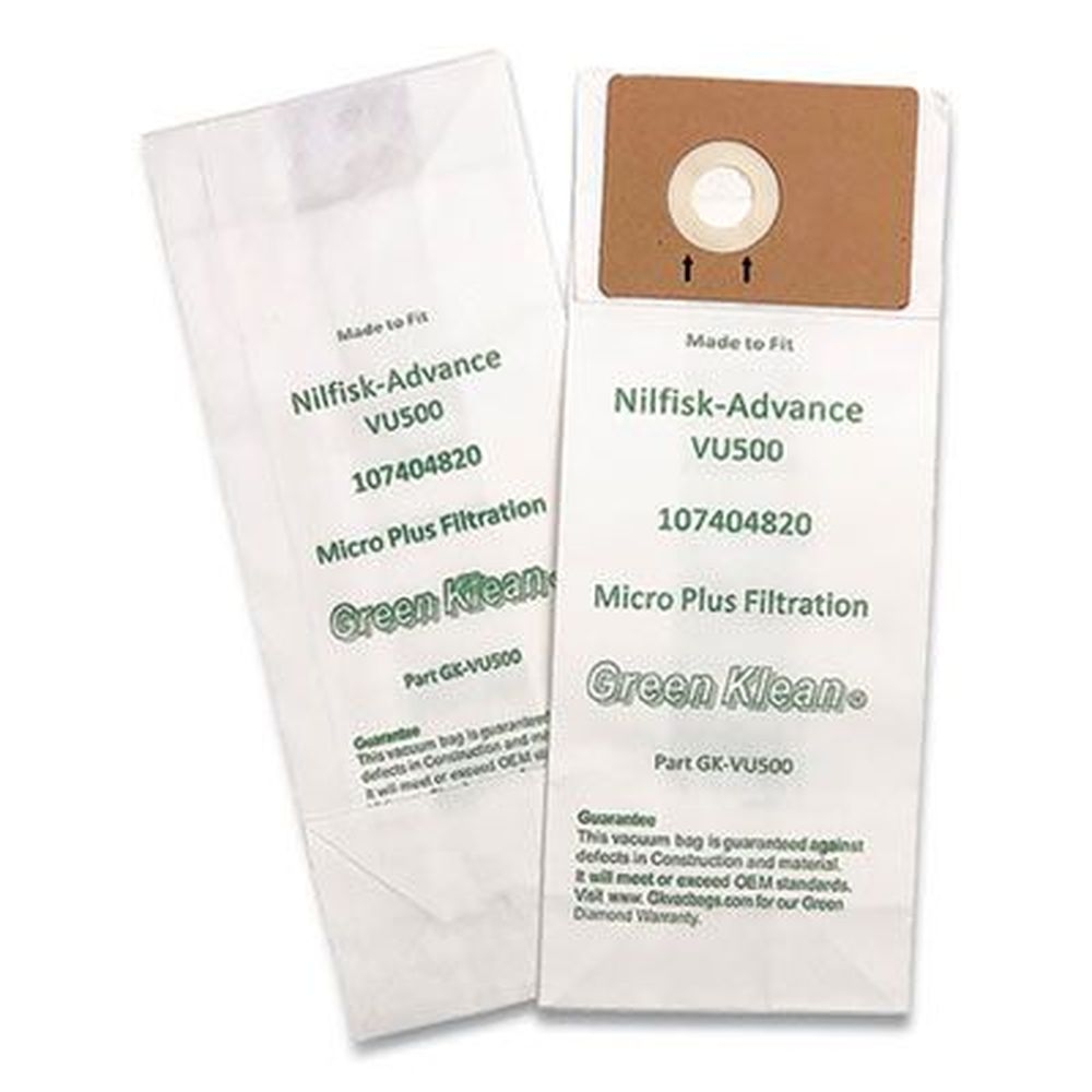 Green Klean Replacement Vacuum Bag fits Advance Vu500 -- 10 per pack