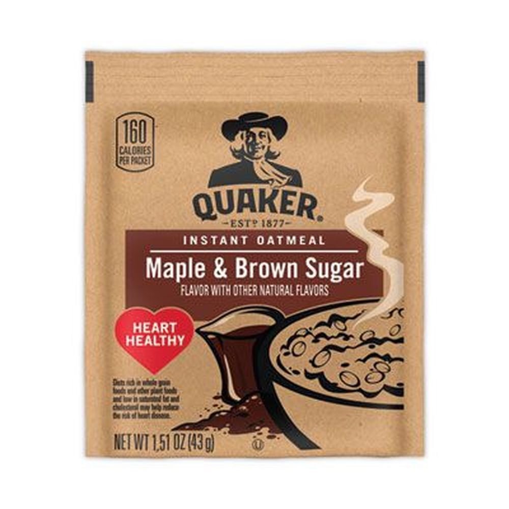 Quaker 1.51 Ounce Maple and Brown Sugar Instant Oatmeal, 40 count