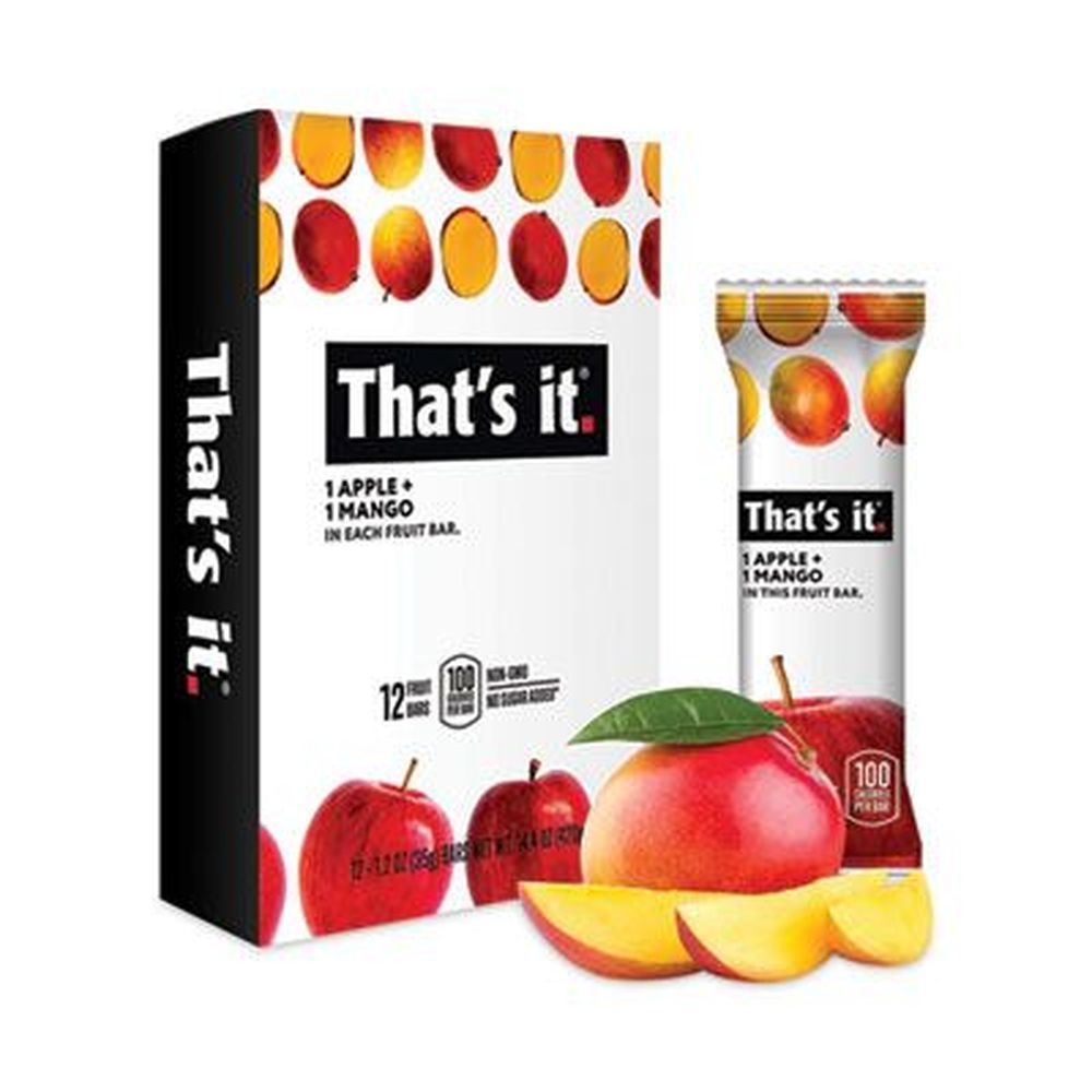 Thats it Gluten Free Apple and Mango Fruit Nutrition Bar, 1.2 Ounce -- 12 per box