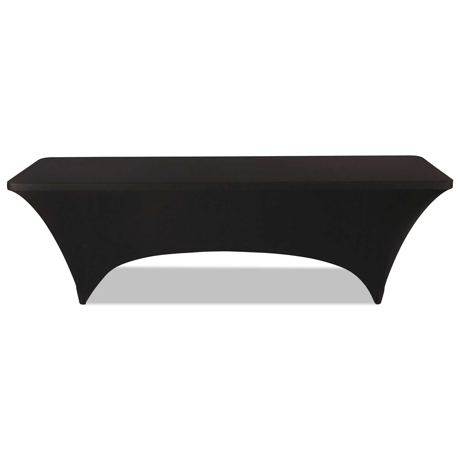 Iceberg Polyester/Spandex Black Stretch Fabric Table Cover, 30 x 96 inch