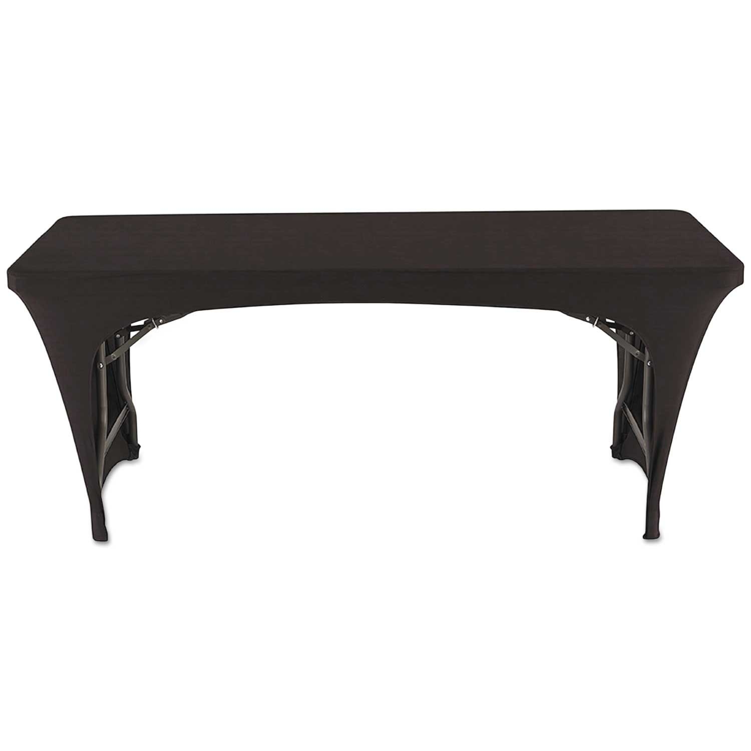 Iceberg Polyester/Spandex Black Stretch Fabric Table Cover, 30 x 72 inch