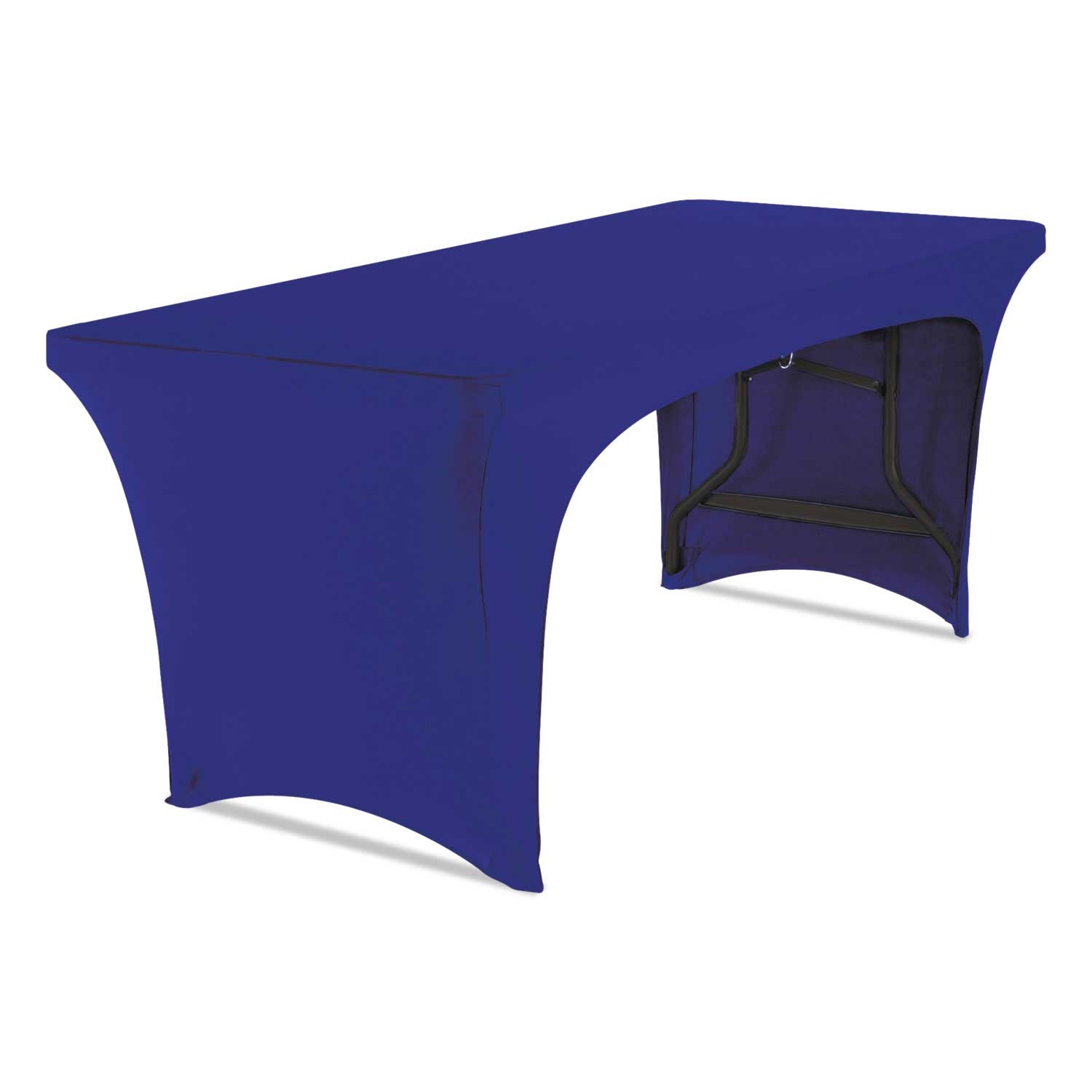 Iceberg Polyester/Spandex Blue Stretch Fabric Table Cover, 30 x 72 inch