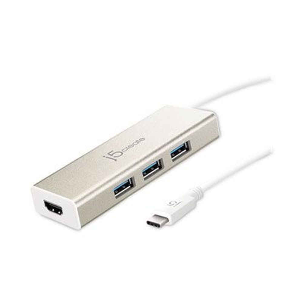 j5create Silver USB-C Hub and 4K HDMI with 3 Ports