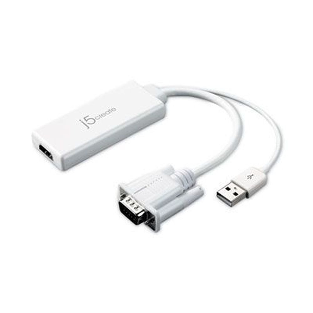 j5create White VGA to HDMI Video Audio Adapter