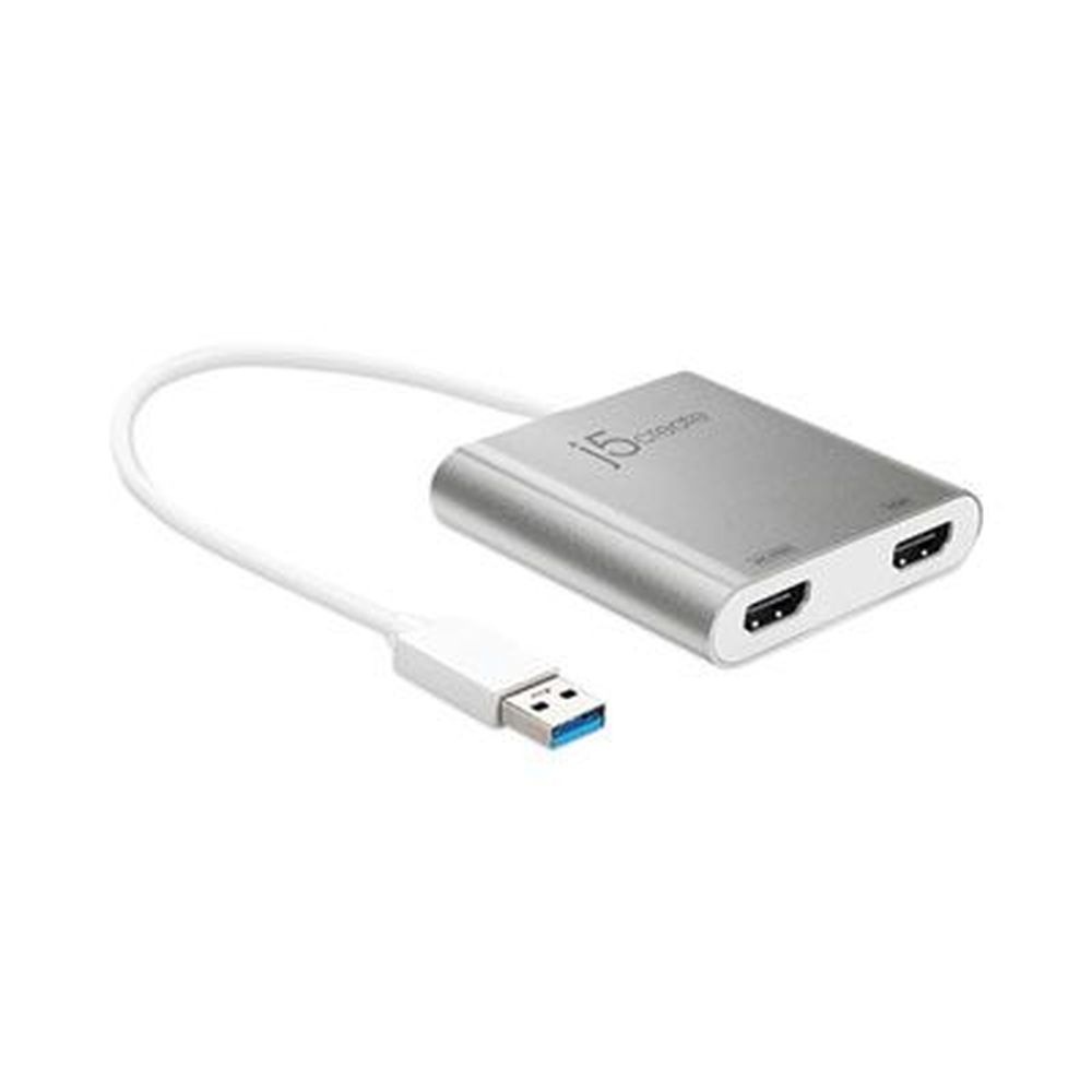 j5create Silver/White USB to HDMI Adapter, 7.87 inch