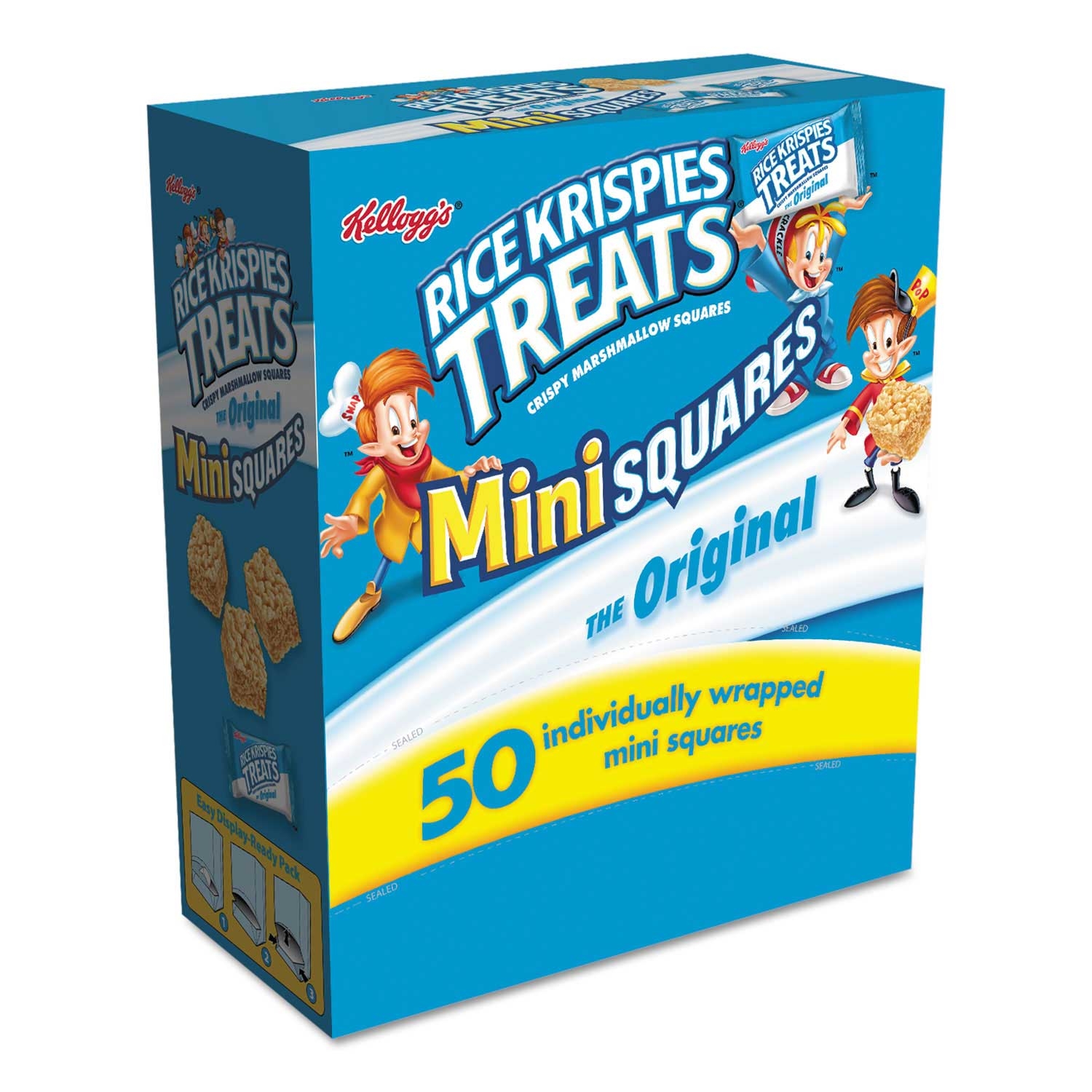 Kelloggs Mini Squares Rice Krispies Treats, 0.39 Ounce - 50 per box -- 1 box per case
