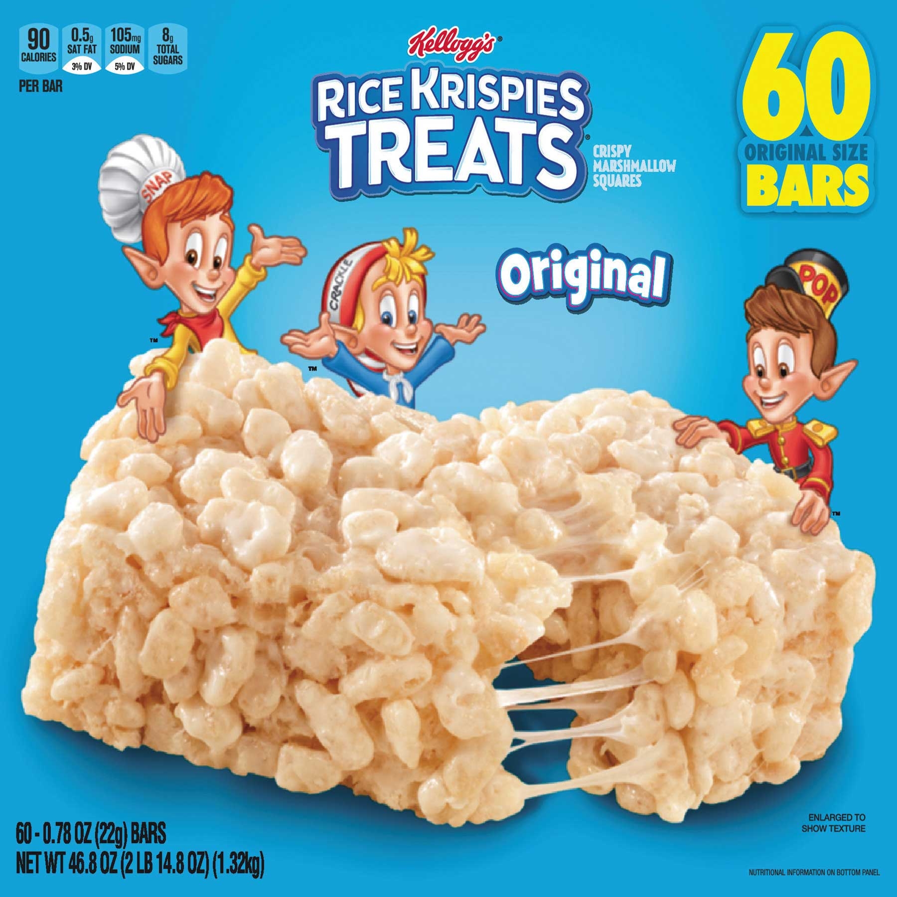 Kelloggs Original Marshmallow Rice Krispies Treats, 0.78 Ounce -- 60 per case
