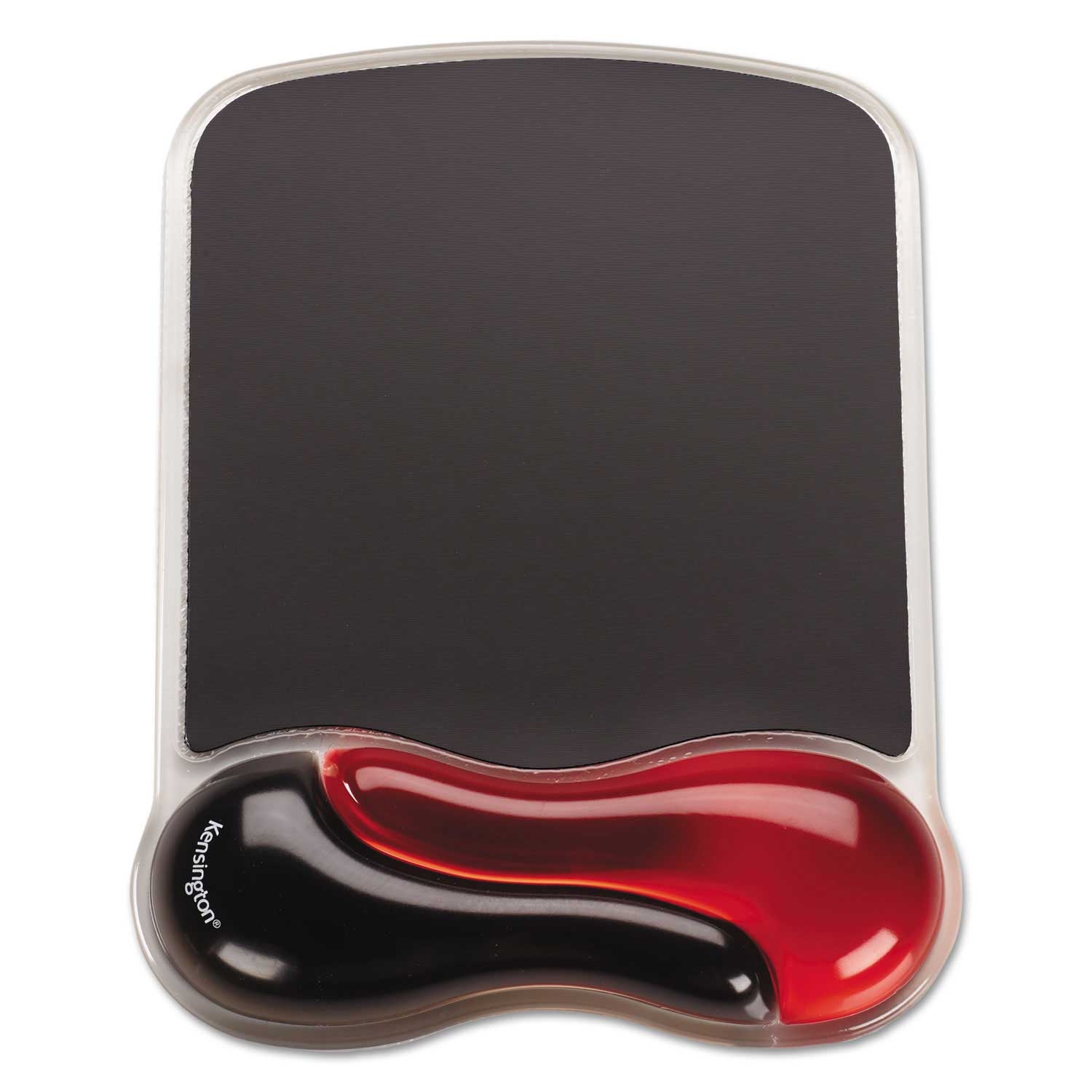 Kensington Red Duo Gel Wave Mouse Pad with Wrist Rest, 9.37 x 13 inch