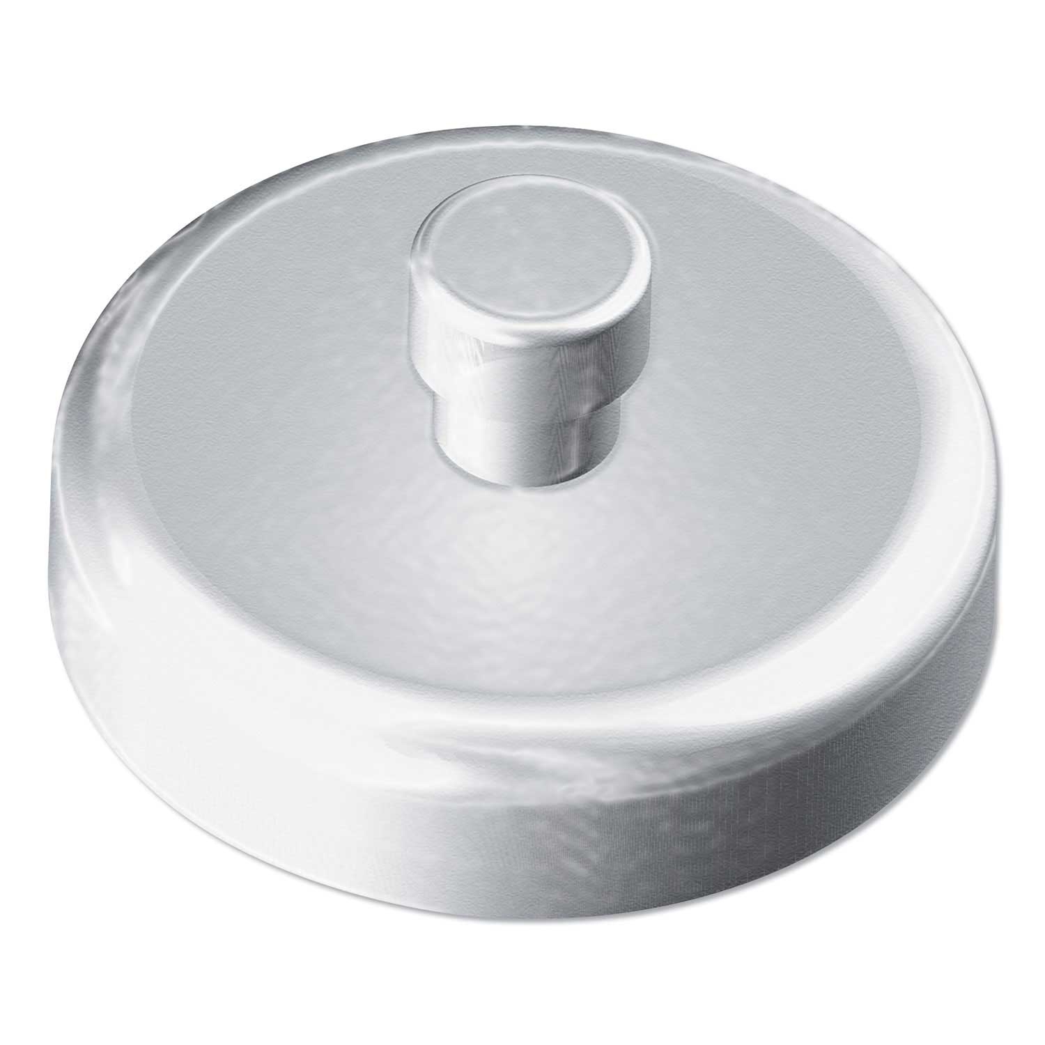 Kantek White/Silver Mounting Magnet for Glove and Towel Dispenser, 1.5 inch Diameter - 4 per pack