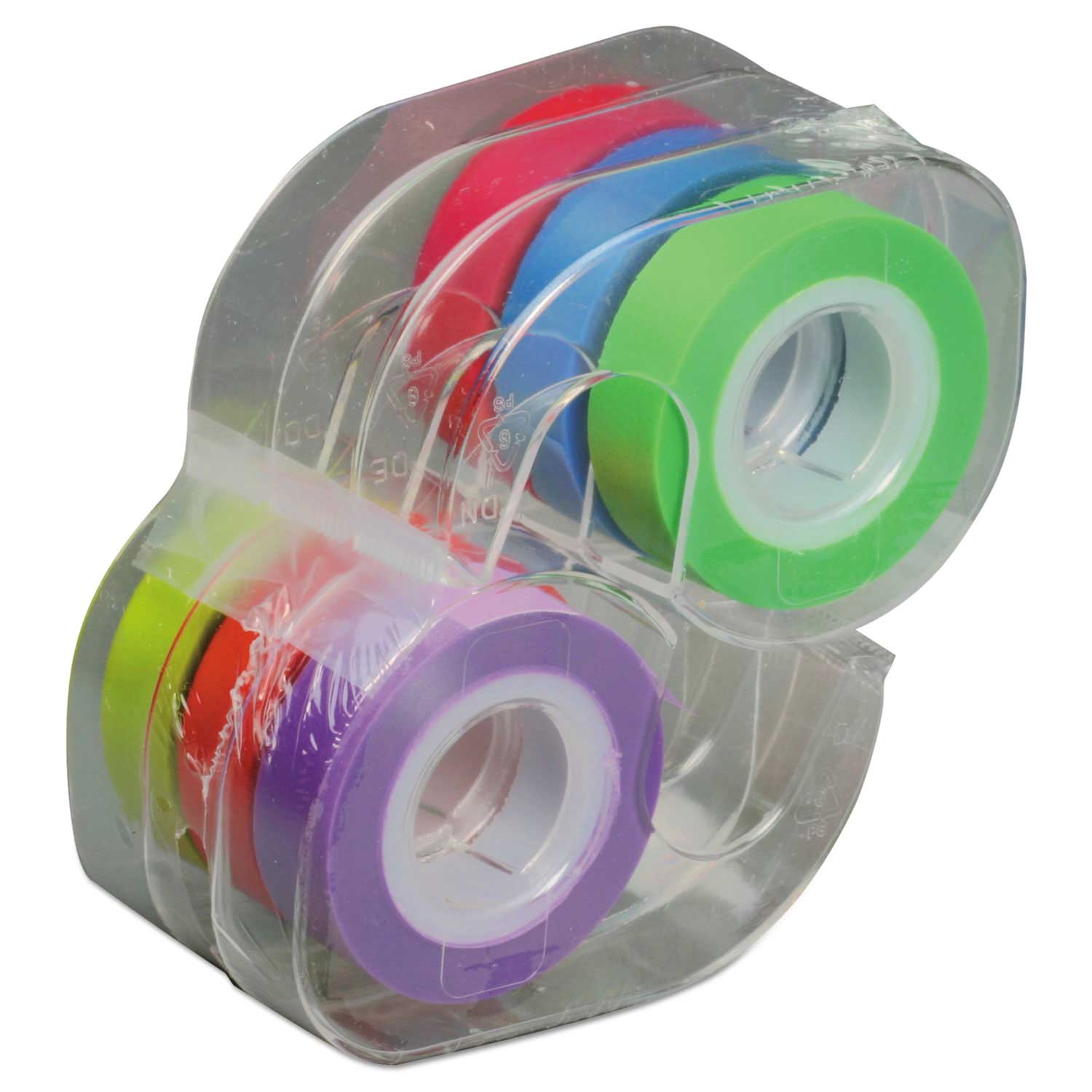 Lee Assorted Removable Highlighter Tape, 1/2 x 720 inch - 6 per pack -- 1 pack per case