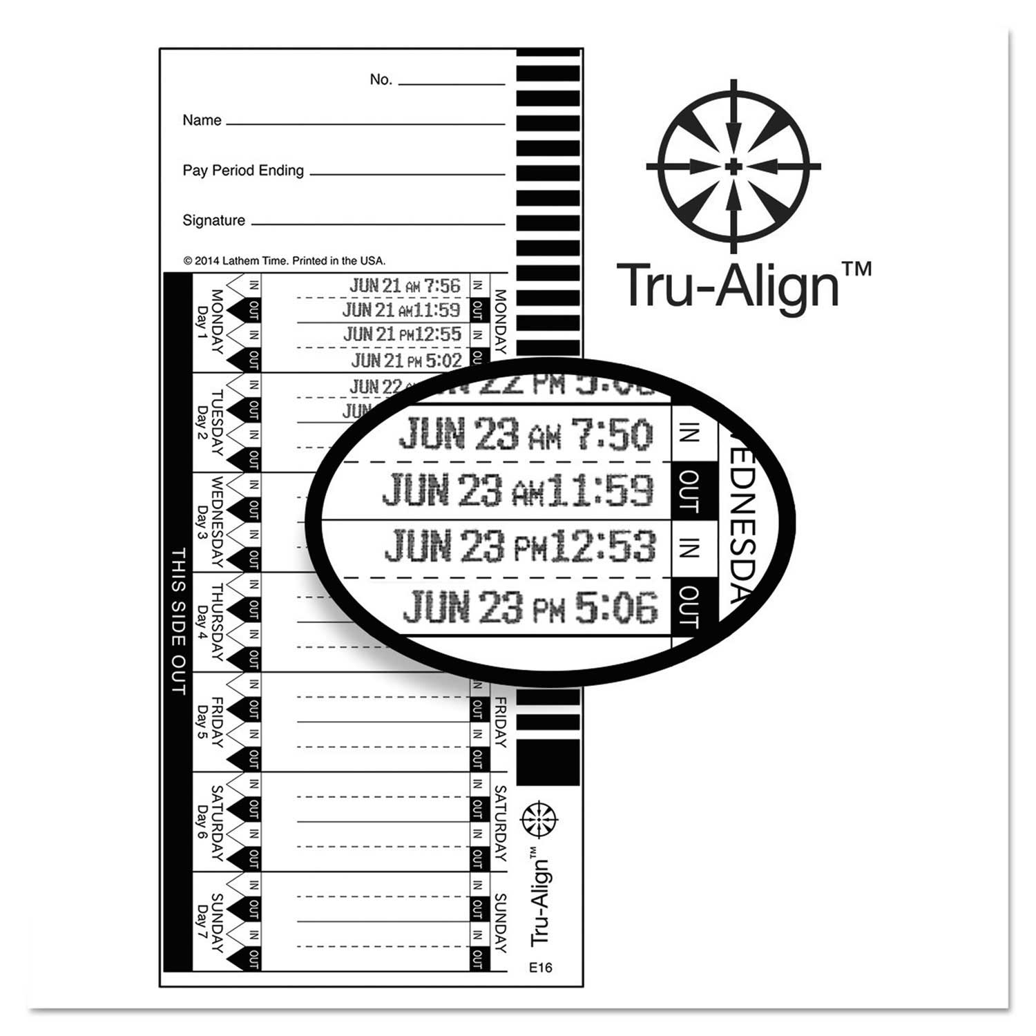 Lathem Time Card for Lathem Model 1600E, 4 x 9 inch - 100 per pack -- 1 pack per case