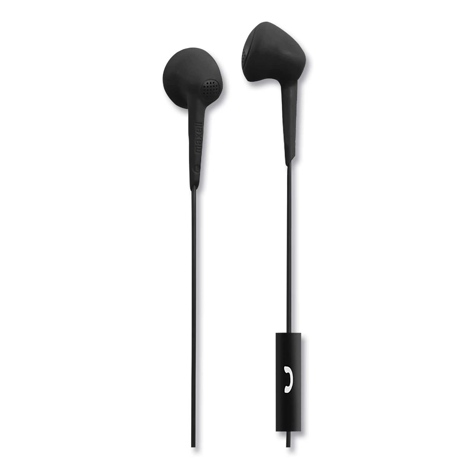 Maxell Black Jelleez Earbuds with Microphone, 4 Feet Cord Length