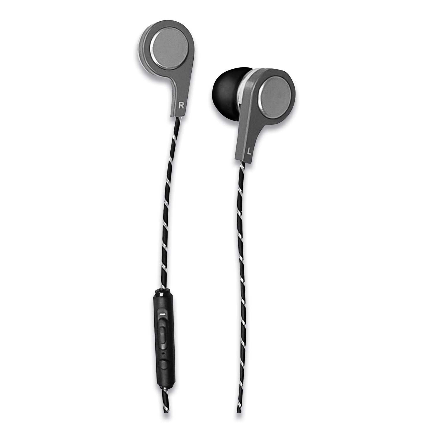 Maxell Silver Bass 13 Metallic Earbuds with Microphone, 4 Feet Cord Length