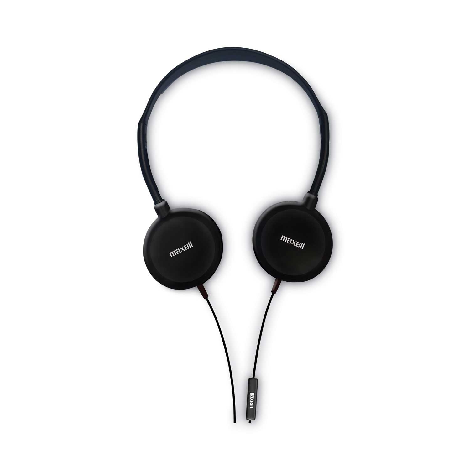 Maxell Black HP200 Headphone with Microphone, 6 Feet Cord Length