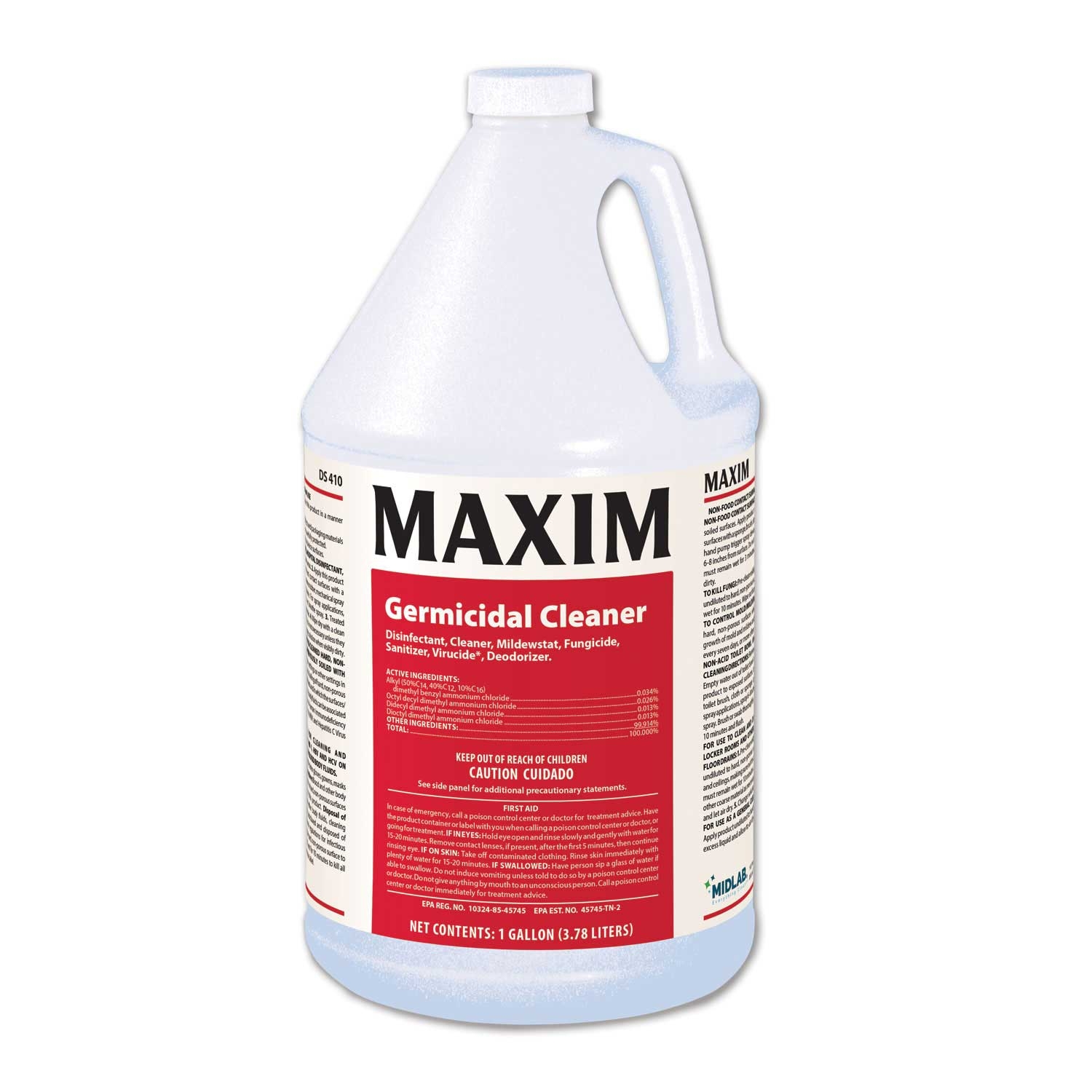 Maxim Lemon Scent Germicidal Cleaner, 1 Gallon -- 4 per case