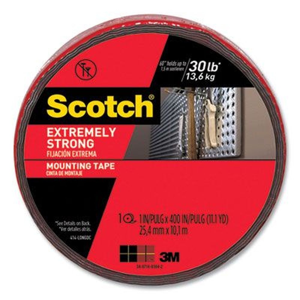 Scotch Black Permanent Extreme Mounting Tape, 1 inch x 11.1 Yards