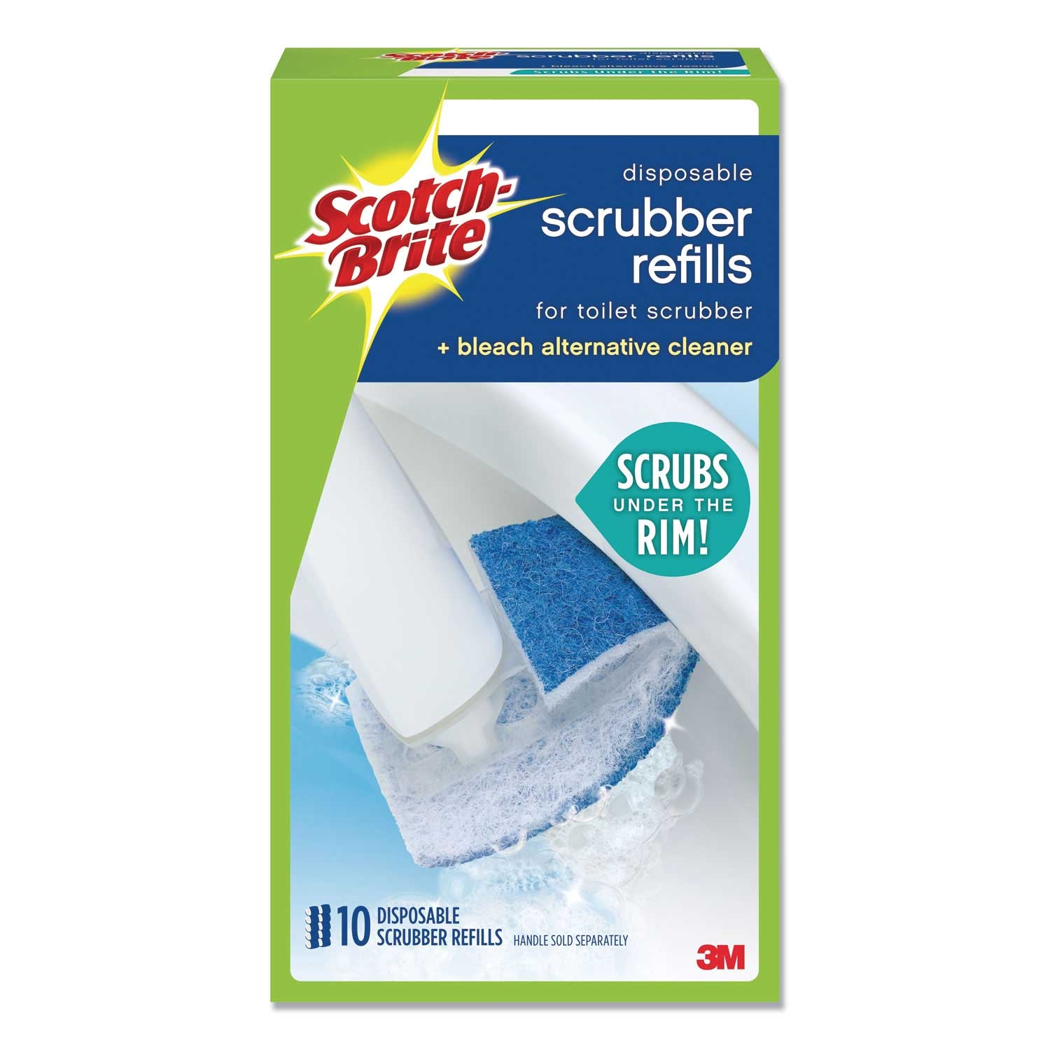 Scotch Brite Blue and White Disposable Toilet Scrubber Refill - 10 per pack -- 1 pack per case