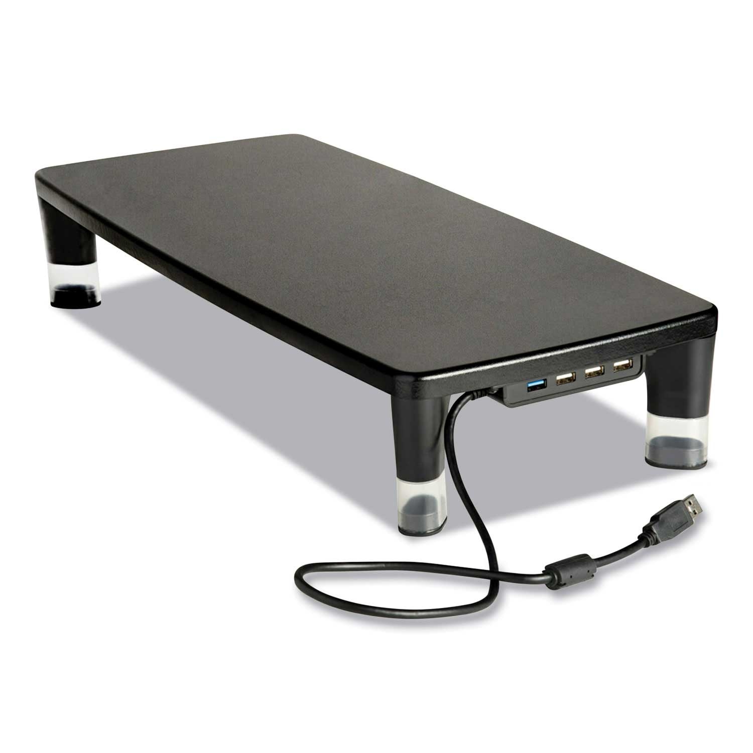 3M Black with Clear Monitor Stand, 21.6 x 9.4 x 2.7 to 3.9 inch