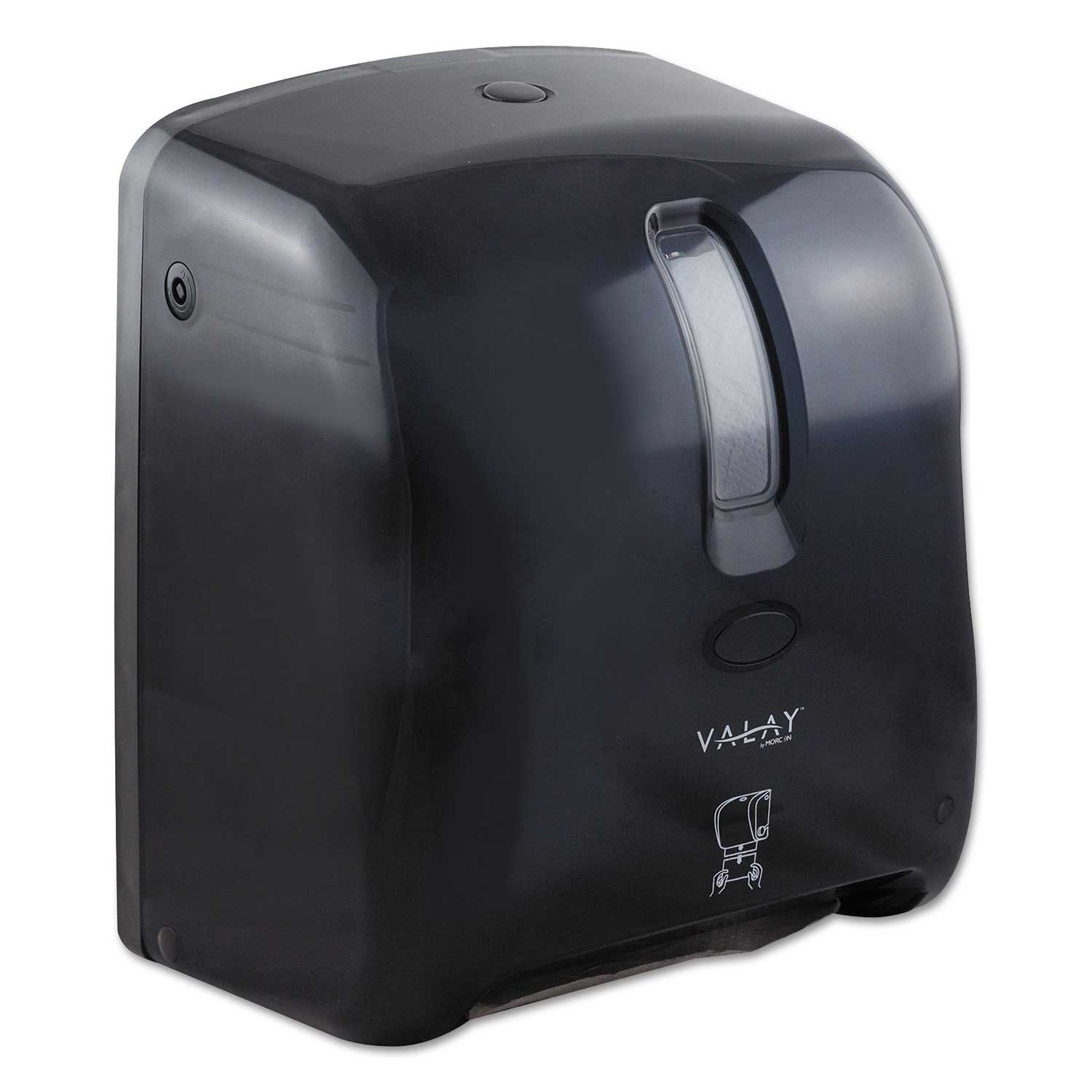 Morcon Tissue Valay Plastic Black Proprietary Roll Towel Dispenser, 11.75 x 14x 8.5 inch