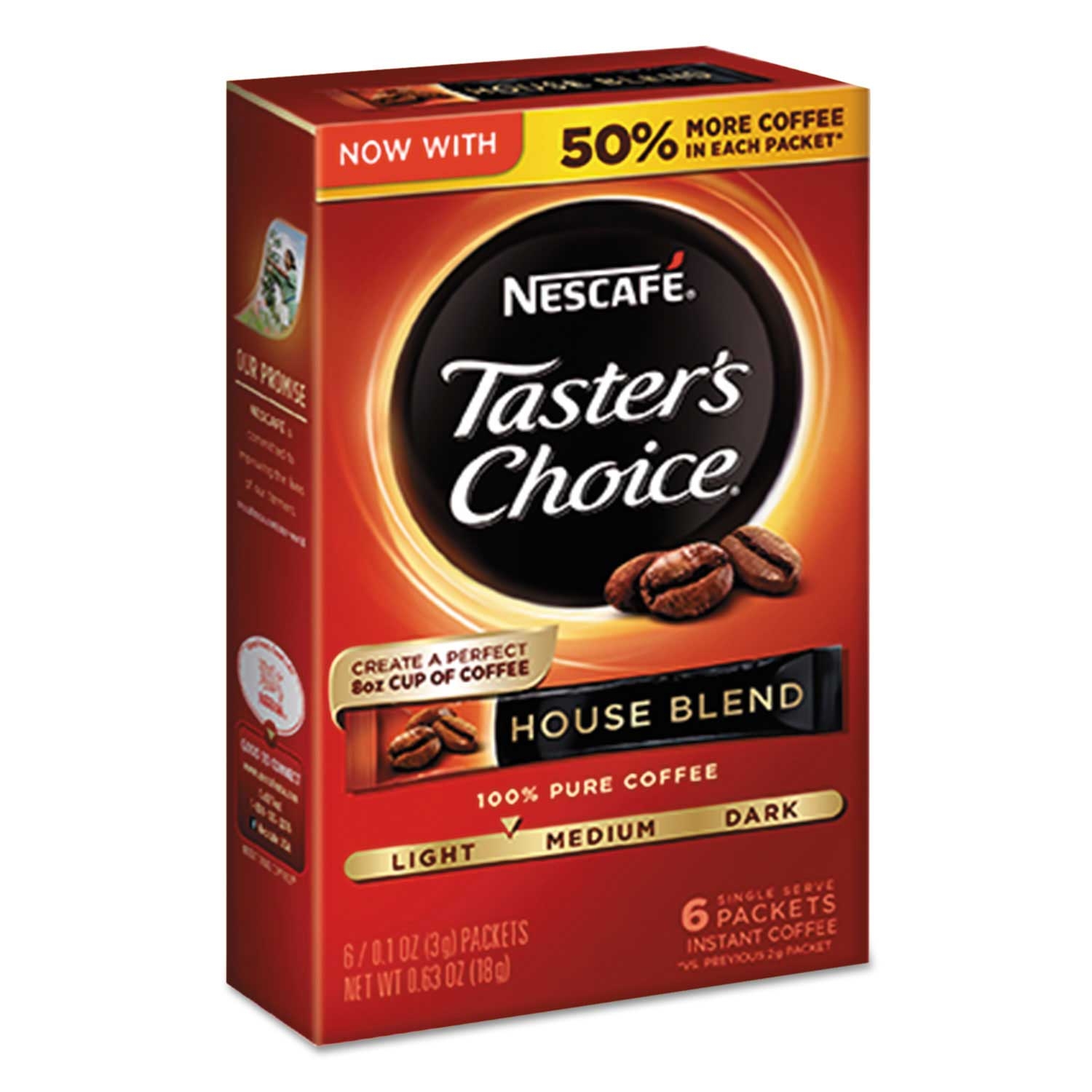 Nescafe Tasters Choice House Blend Instant Coffee, 0.1 Ounce Stick - 6 per box -- 12 boxes per case