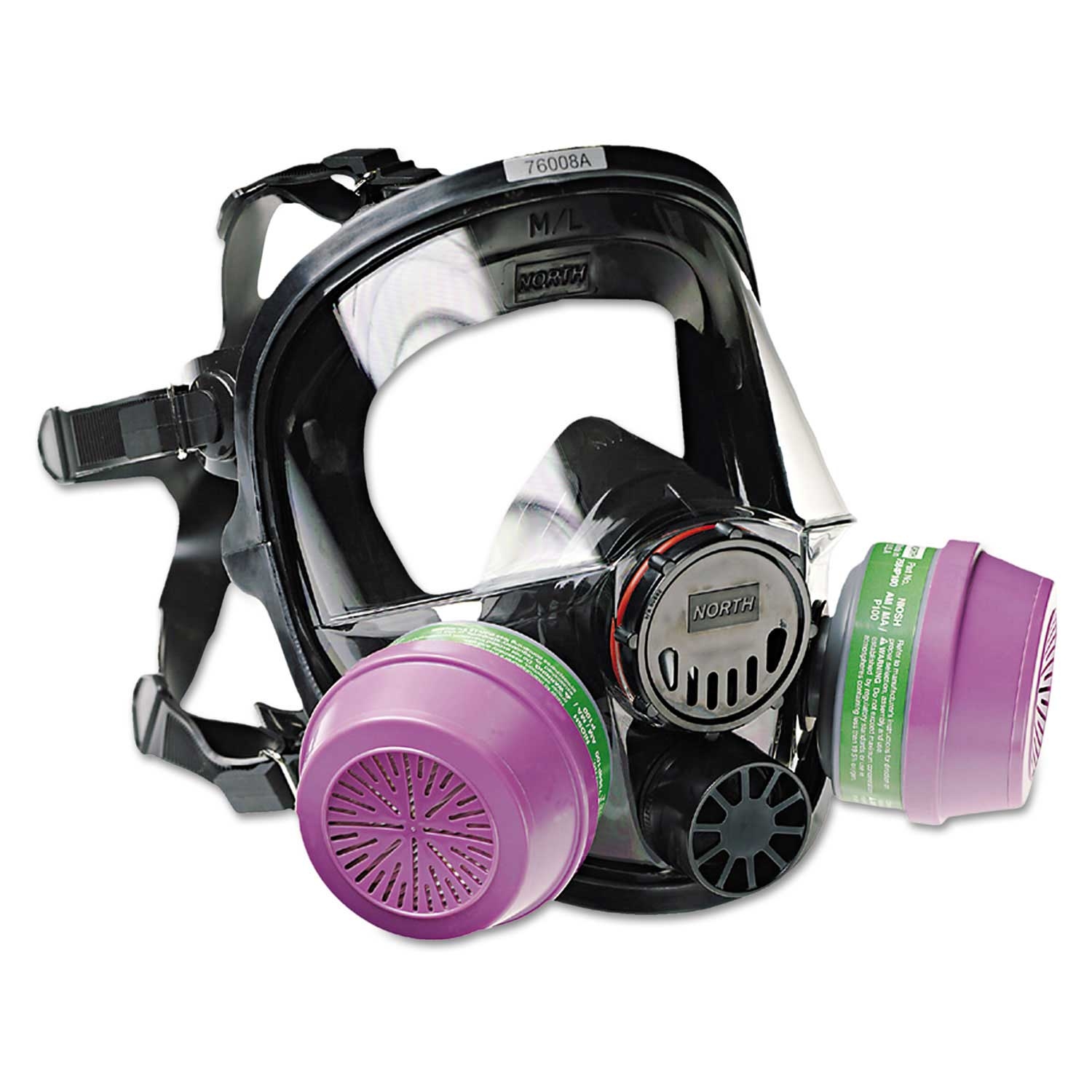 North Safety 7600 Series Silicone / Polycarbonate Medium/Large Full-Facepiece Respirator Mask