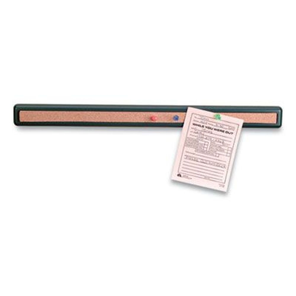 Officemate Gray Fabric Panel Mount Verticalmate Plastic Cork Bar, 19 x 0.88 x 1.5 inch