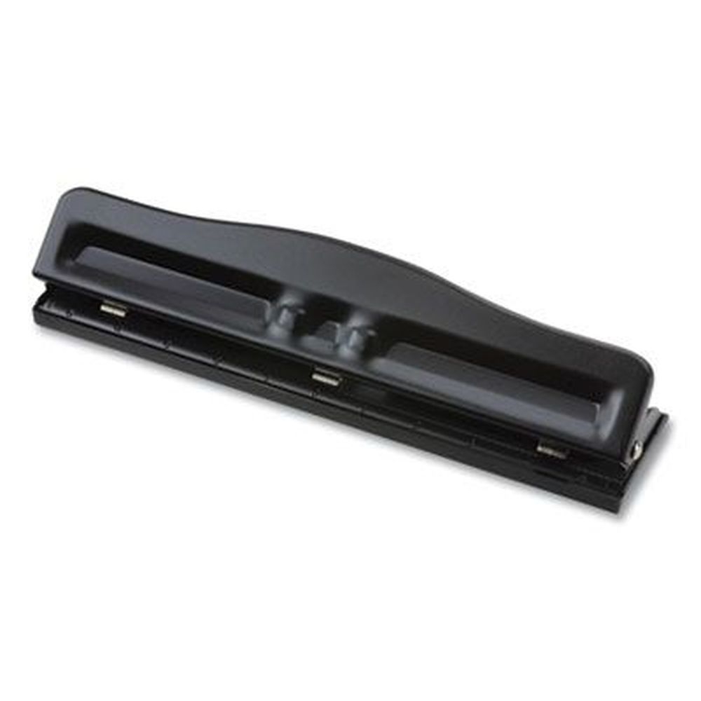 Officemate Black 11-Sheet Fully Adjustable Two-Three-Hole Punch, 9/32 inch Holes