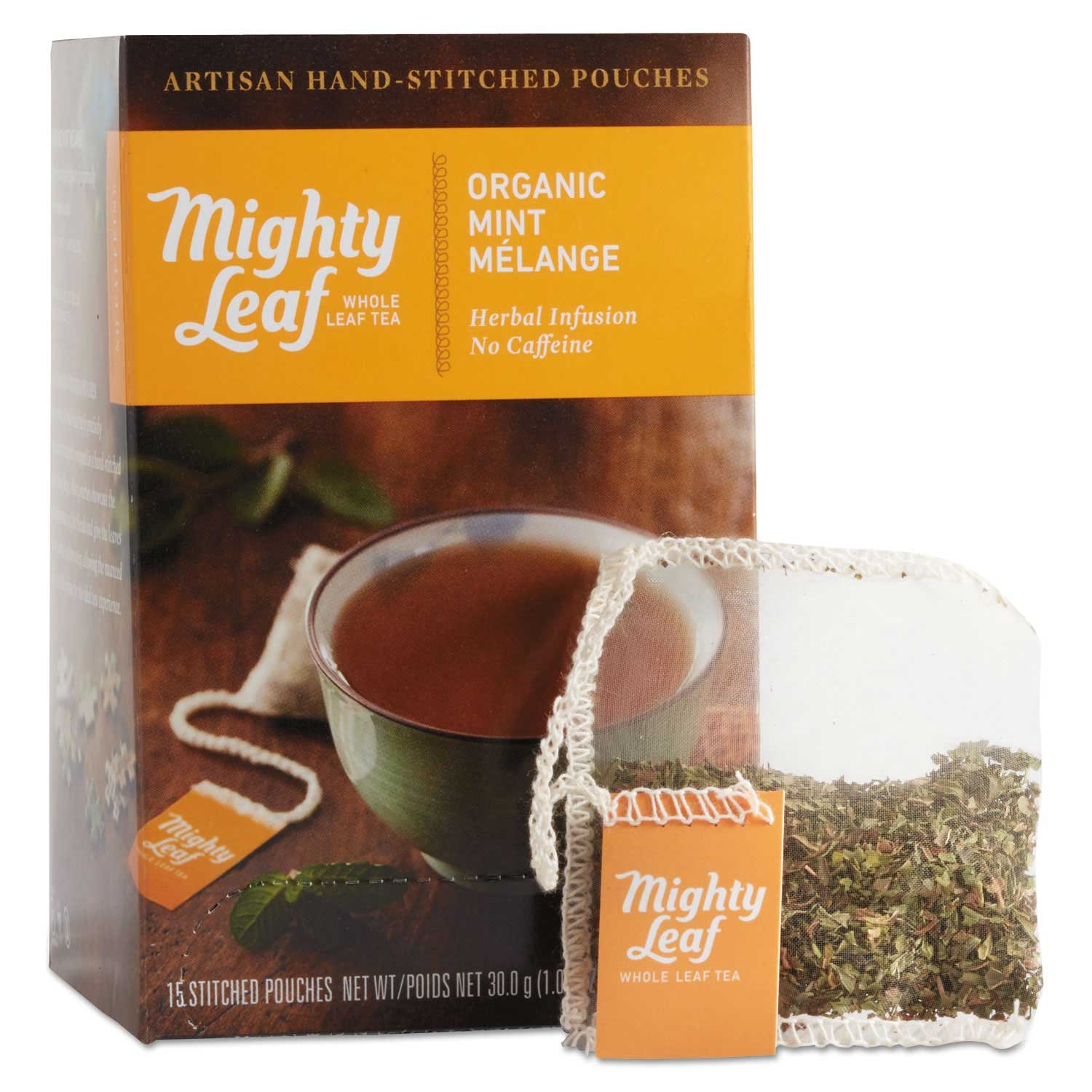 Mighty Leaf Organic Mint Melange Whole Leaf Tea Pouch - 15 per box -- 1 box per case