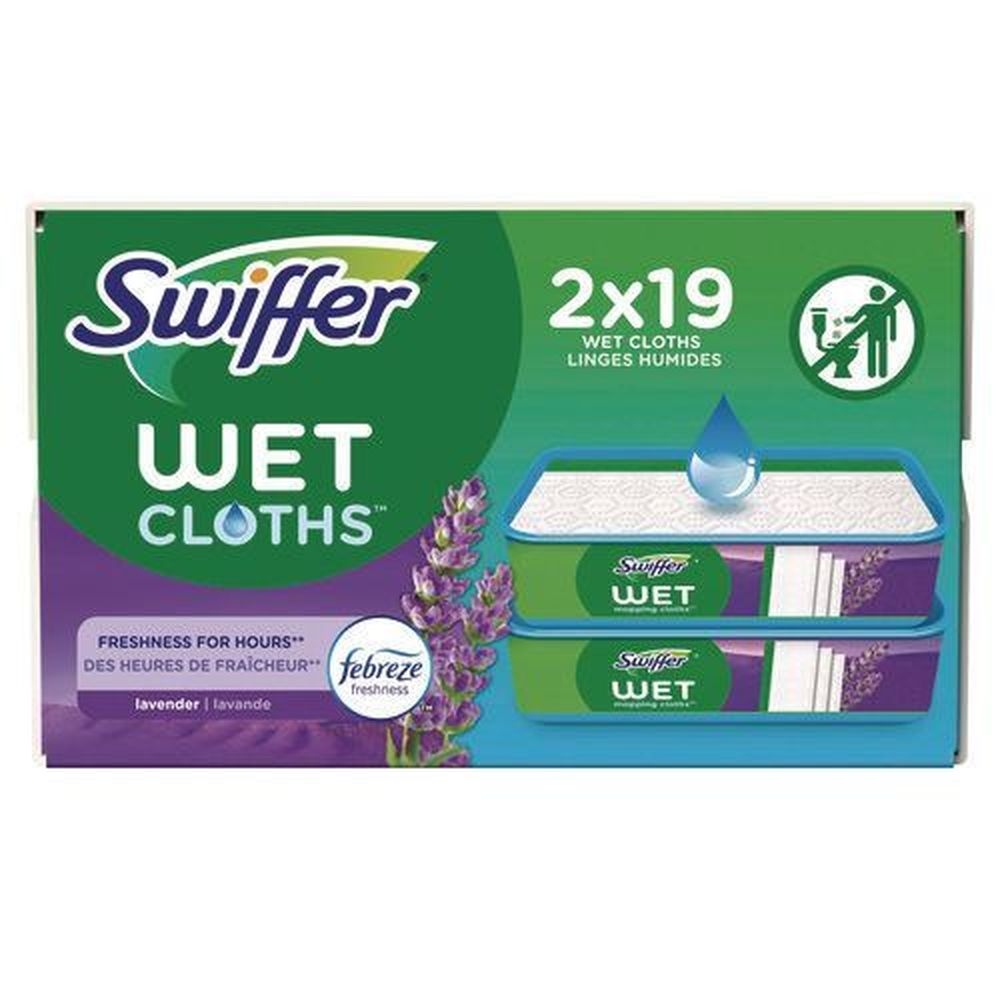 Swiffer White Lavender Scent Sweeper TRAP Plus Lock Wet Mop Cloth, 38 count