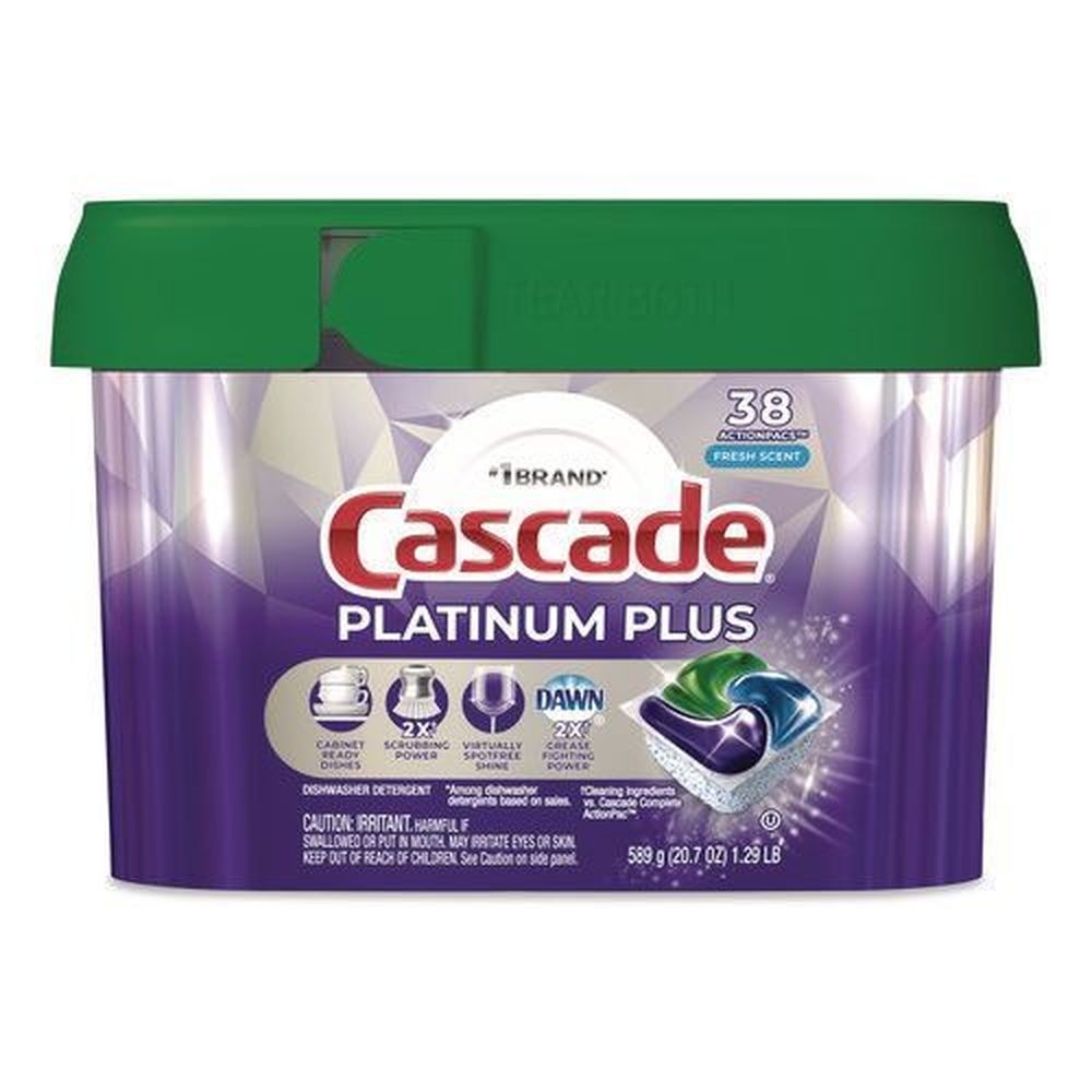 Cascade ActionPacs Platinum Plus Fresh Scent Dishwasher Detergent Pod, 38 count