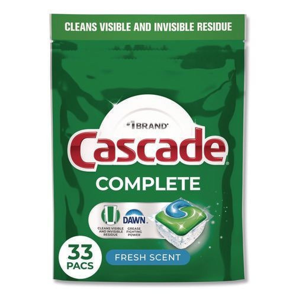Cascade ActionPacs Fresh Scent Automatic Dishwasher Detergent, 33 count -- 4 per case