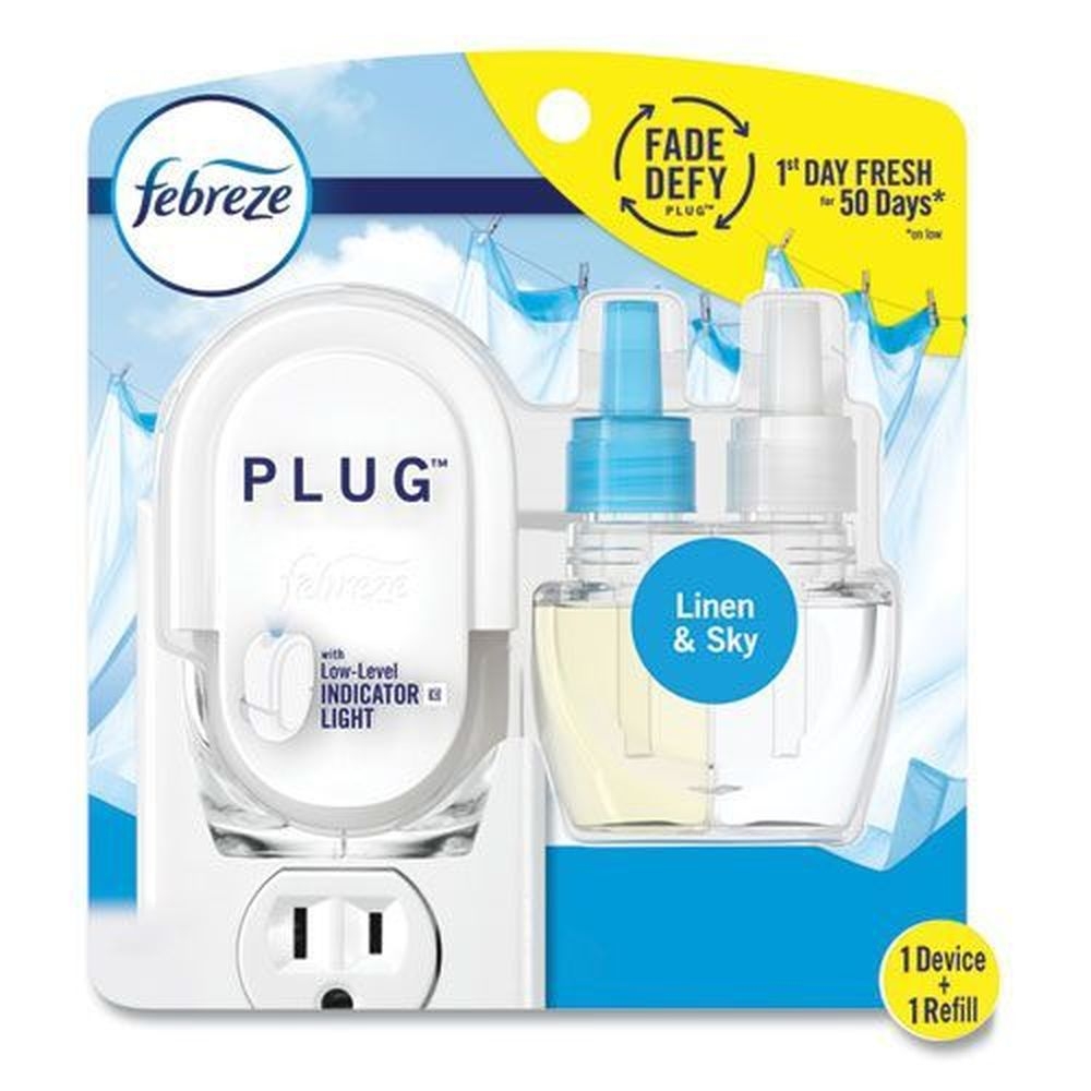 Febreze Plug Clear/White Air Freshener Warmer Start Kit, 6.54 x 2.99 x 5.98 inch -- 4 per case