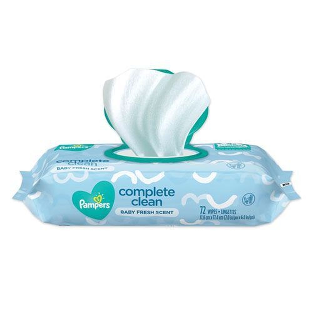 Pampers White 1 Ply Baby Fresh Complete Clean Baby Wipes, 72 count -- 8 per case