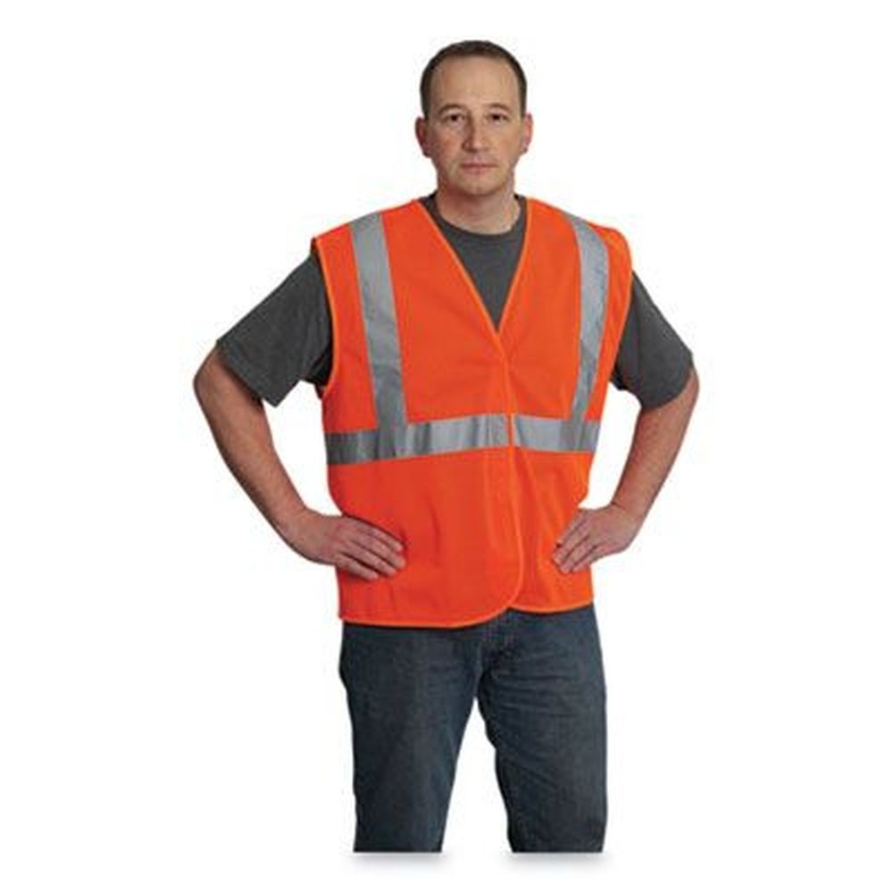 PIP Polyester Mesh X-Large Hi-Viz Orange ANSI Class 2 Hook and Loop Safety Vest
