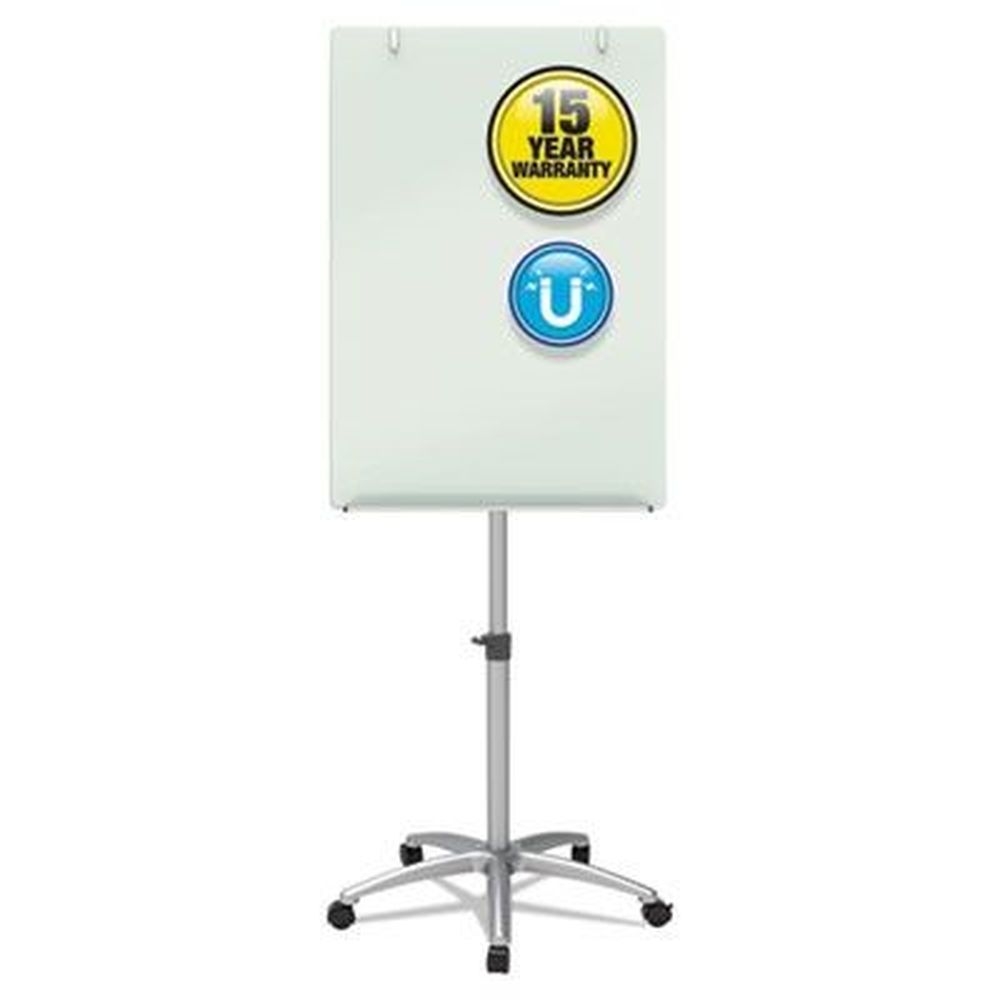 Quartet Silver/White Infinity Glass Mobile Presentation Easel, 3 x 2 Feet