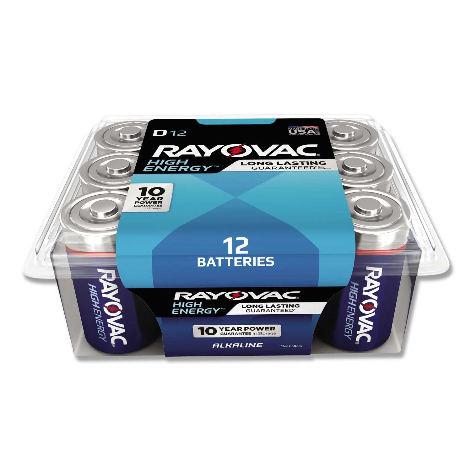 Rayovac Alkaline D Battery - 12 per pack -- 1 pack per case