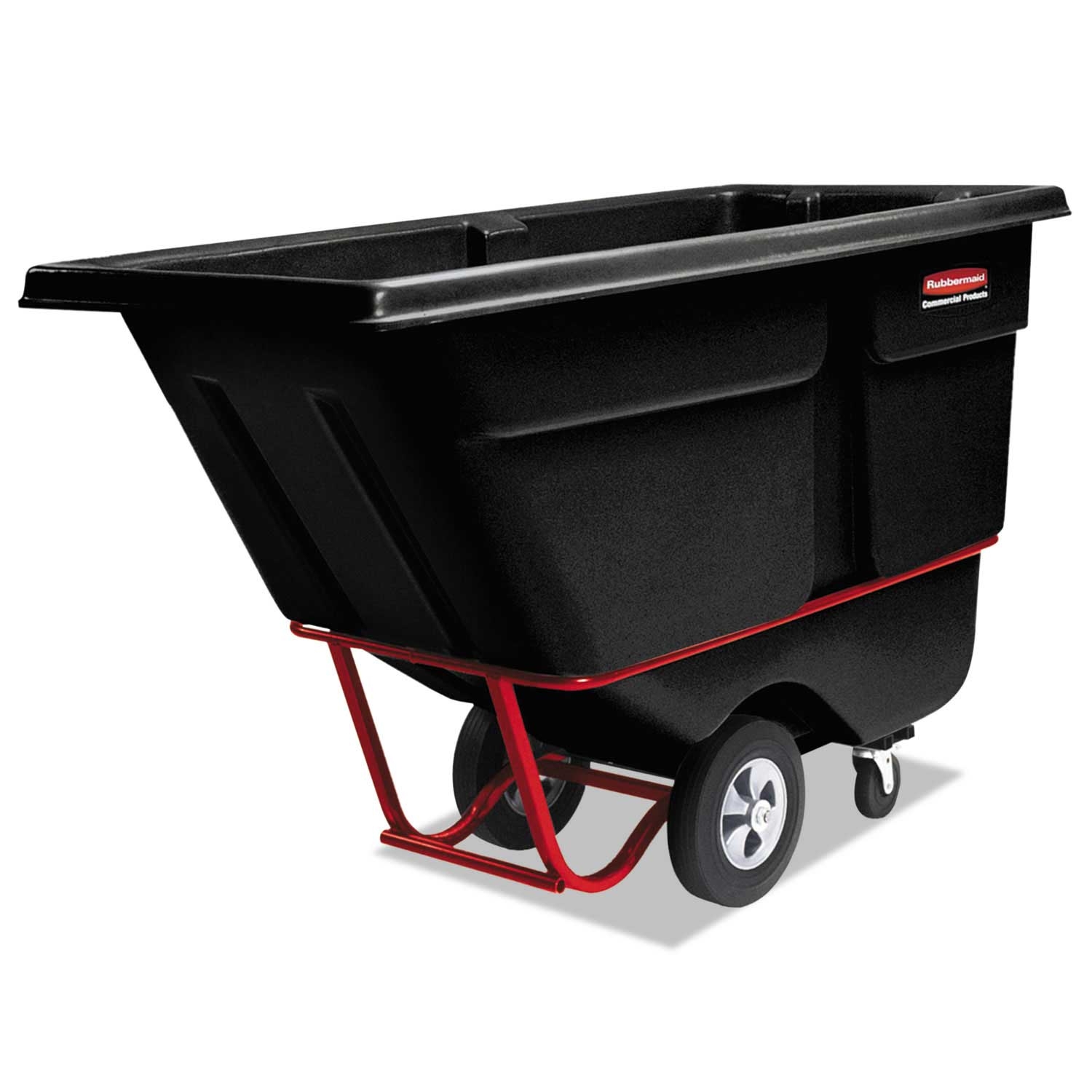 Rubbermaid Commercial Black Plastic Rectangular Rotomolded Tilt Truck, 850 Pound Capacity