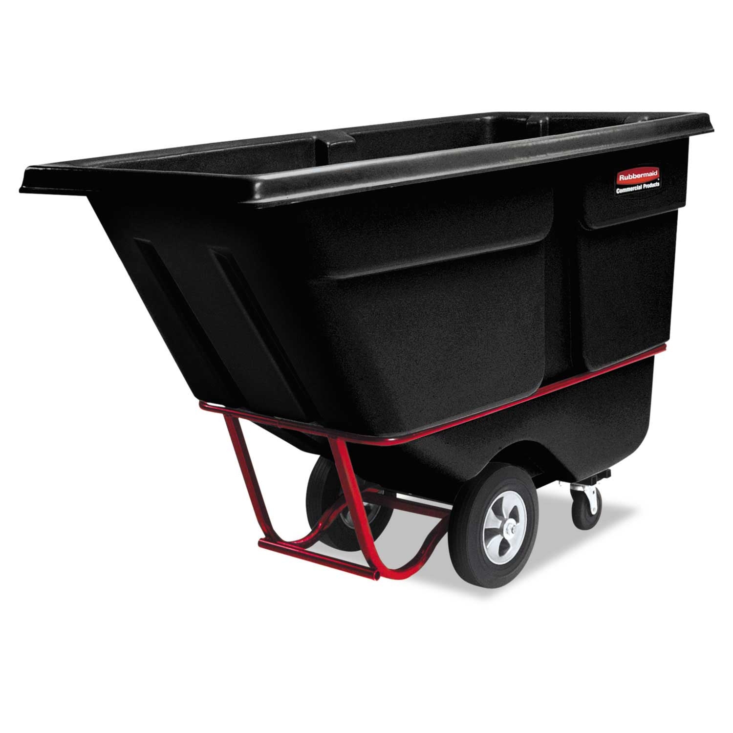 Rubbermaid Commercial Black Plastic Rectangular Commercial Rotomolded Tilt Truck, 1250 Pound Capacity